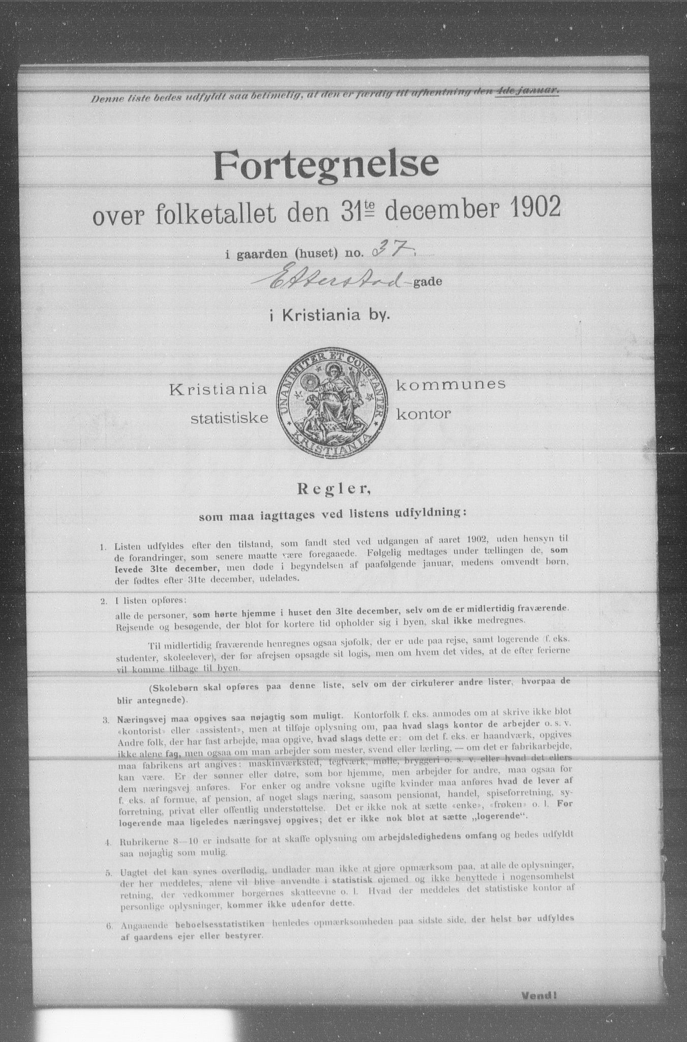 OBA, Municipal Census 1902 for Kristiania, 1902, p. 4406