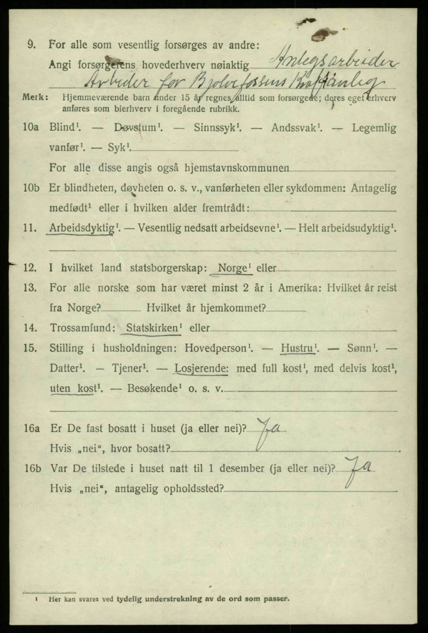 SAB, 1920 census for Kvam, 1920, p. 3228