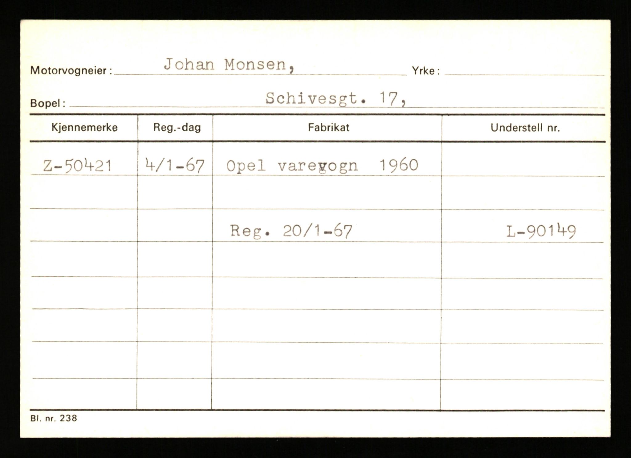 Stavanger trafikkstasjon, AV/SAST-A-101942/0/G/L0007: Registreringsnummer: 49019 - 67460, 1930-1971, p. 303