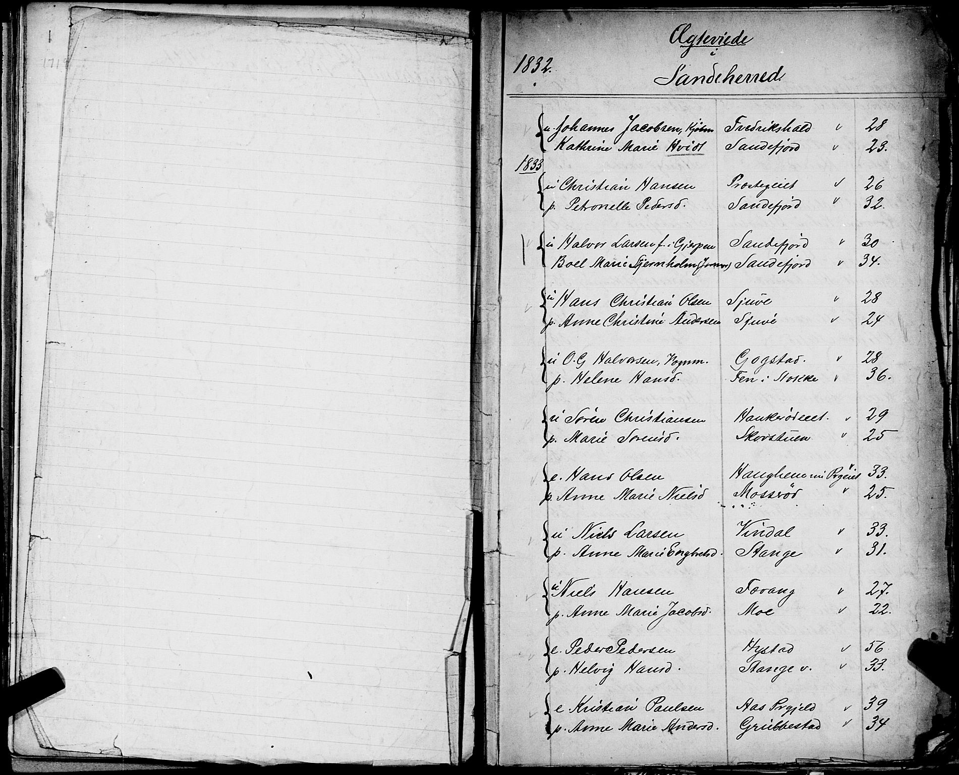 Sandar sokneprestkontor, AV/SAKO-A-242/Y/Ya/L0006: Other parish register no. 1 /1, 1709-1871, p. 0-1