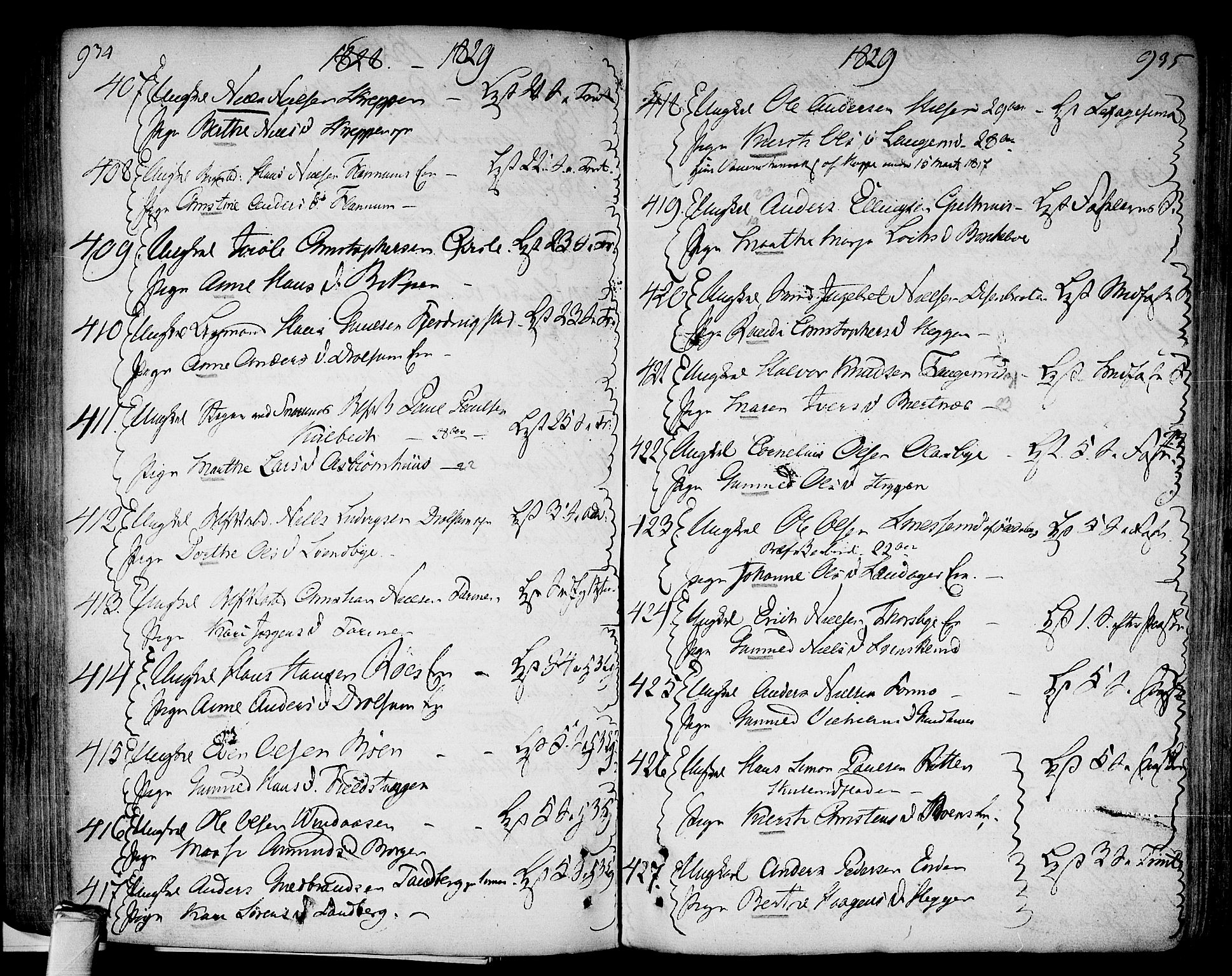 Modum kirkebøker, AV/SAKO-A-234/F/Fa/L0003: Parish register (official) no. 3, 1783-1819, p. 934-935