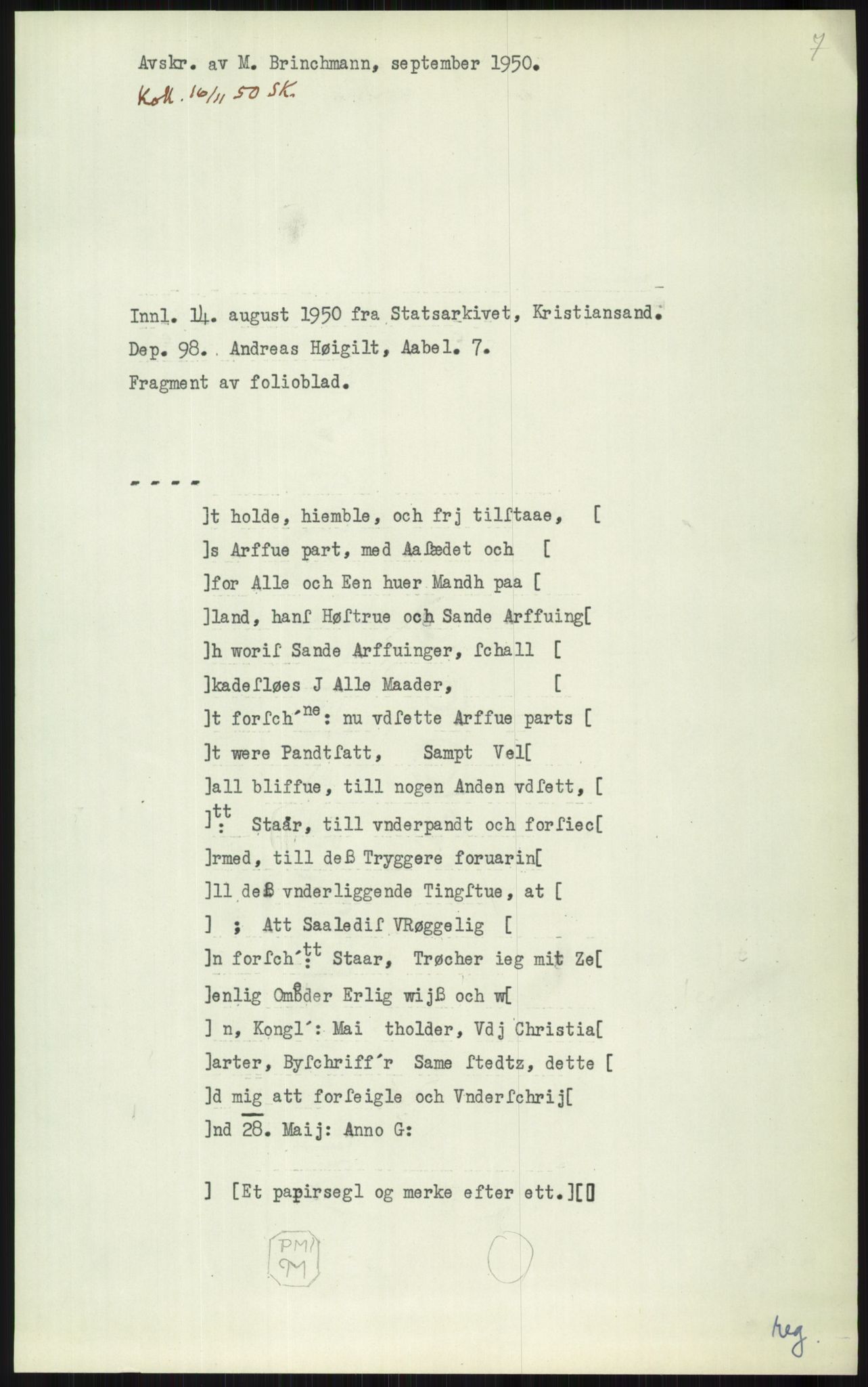 Samlinger til kildeutgivelse, Diplomavskriftsamlingen, AV/RA-EA-4053/H/Ha, p. 3291