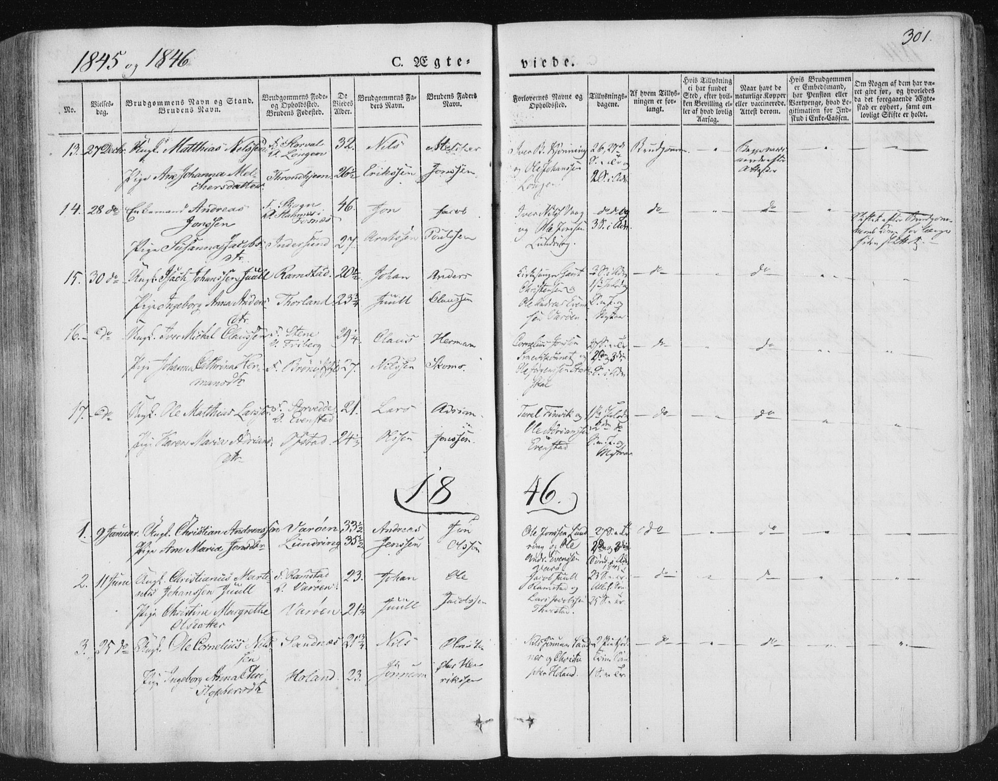 Ministerialprotokoller, klokkerbøker og fødselsregistre - Nord-Trøndelag, SAT/A-1458/784/L0669: Parish register (official) no. 784A04, 1829-1859, p. 301