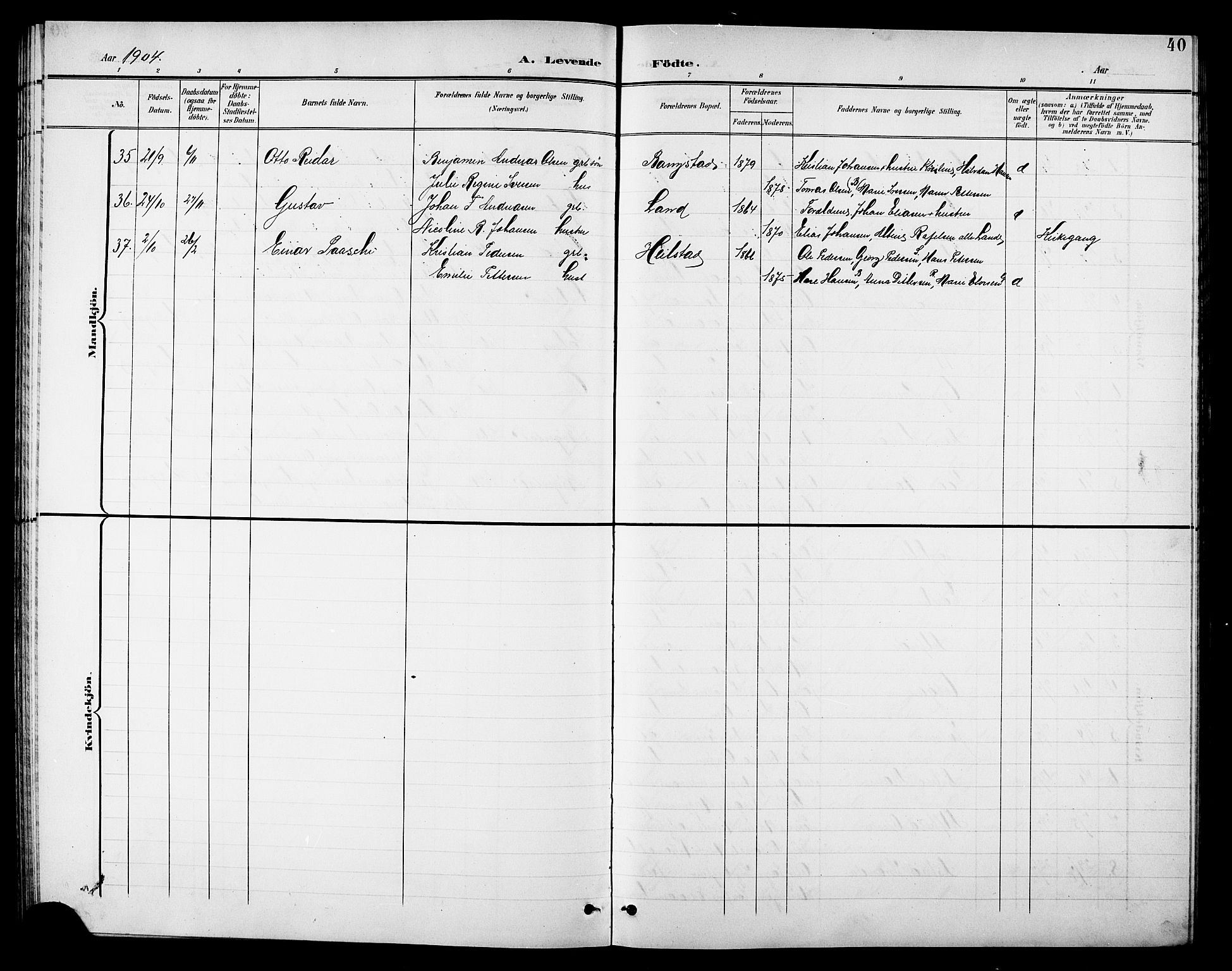 Ministerialprotokoller, klokkerbøker og fødselsregistre - Nordland, AV/SAT-A-1459/810/L0161: Parish register (copy) no. 810C04, 1897-1910, p. 40