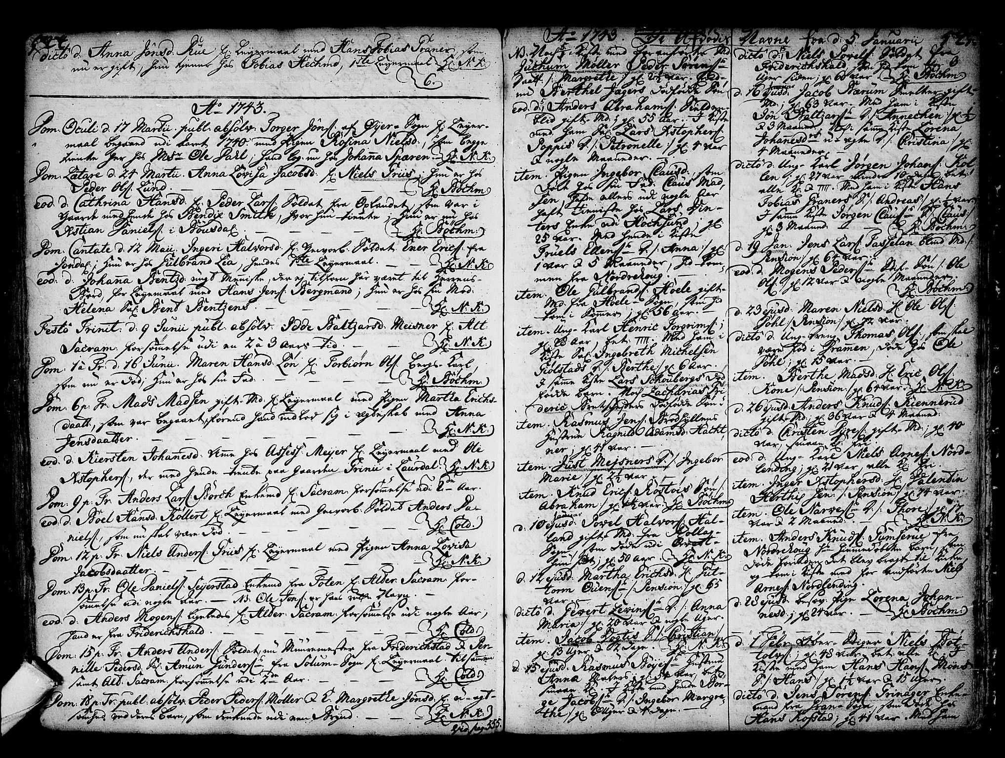 Kongsberg kirkebøker, SAKO/A-22/F/Fa/L0002: Parish register (official) no. I 2, 1721-1743, p. 524-525