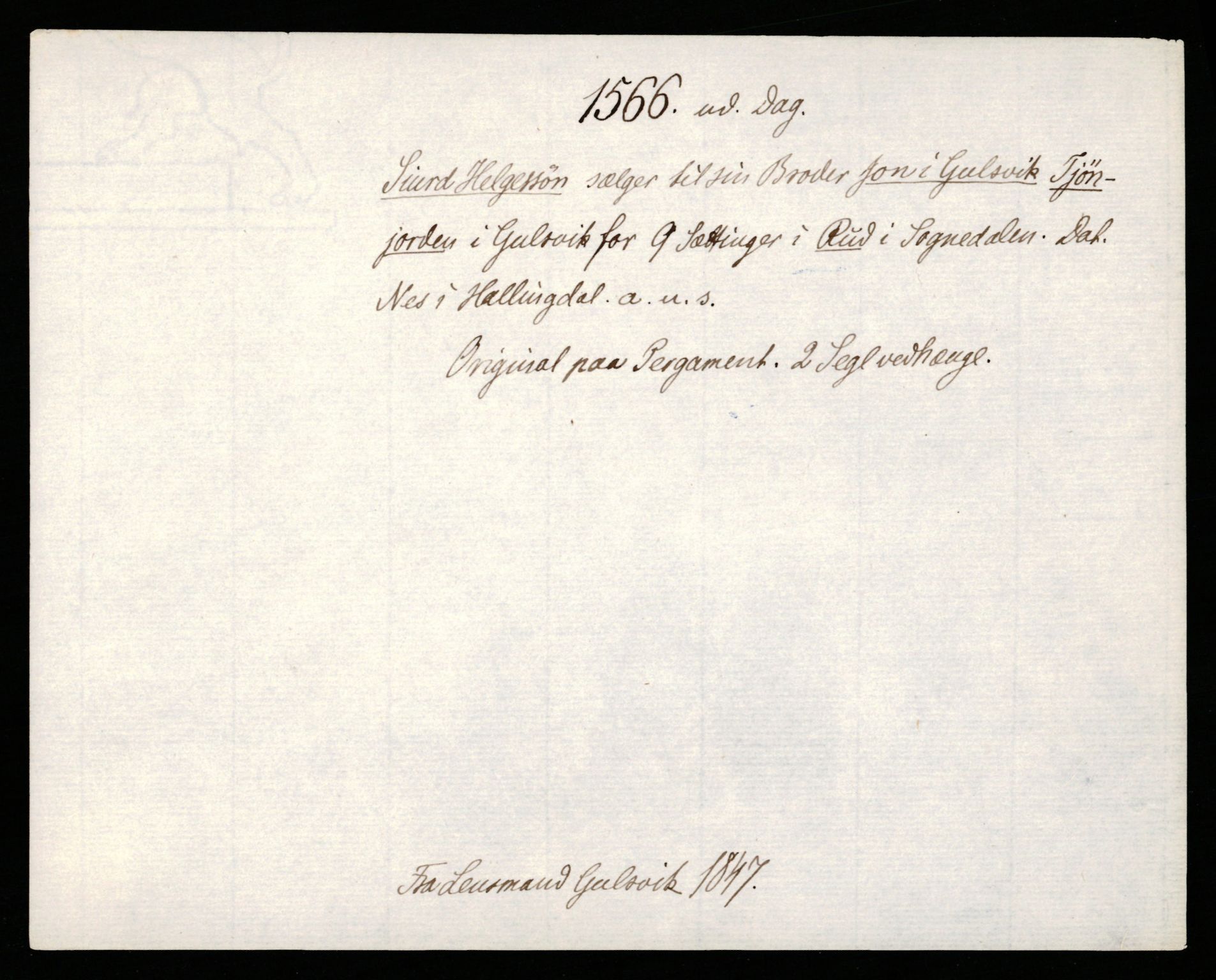 Riksarkivets diplomsamling, AV/RA-EA-5965/F35/F35b/L0001: Riksarkivets diplomer, seddelregister, 1307-1566, p. 589