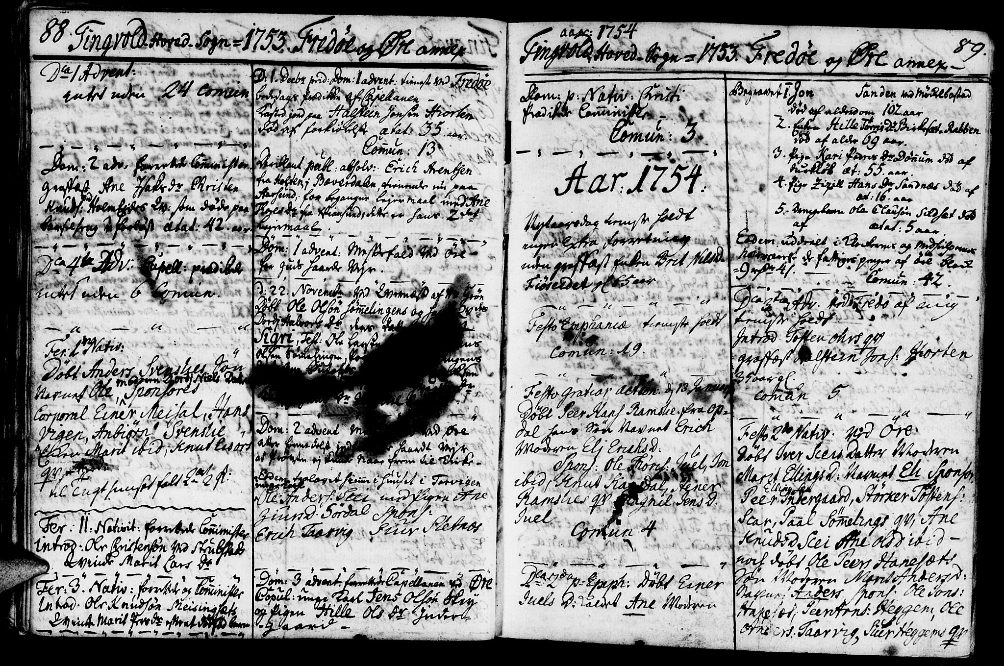 Ministerialprotokoller, klokkerbøker og fødselsregistre - Møre og Romsdal, SAT/A-1454/586/L0979: Parish register (official) no. 586A05, 1751-1776, p. 88-89