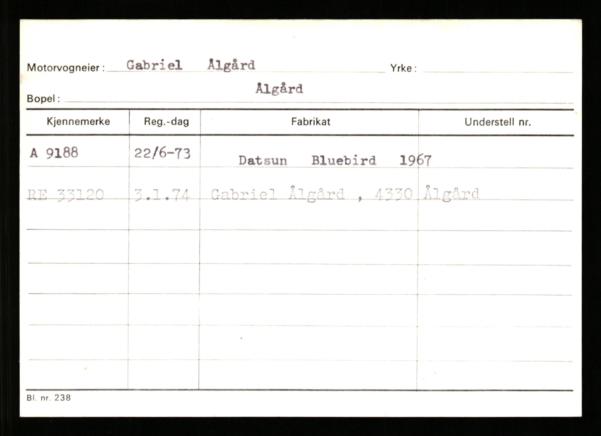 Stavanger trafikkstasjon, AV/SAST-A-101942/0/G/L0002: Registreringsnummer: 5791 - 10405, 1930-1971, p. 2263