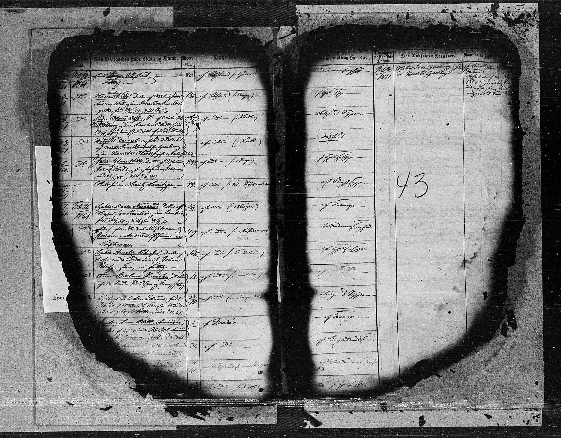 Kristiansund sokneprestkontor, AV/SAT-A-1068/1/I/I1: Parish register (official) no. 2b, 1855-1865, p. 43