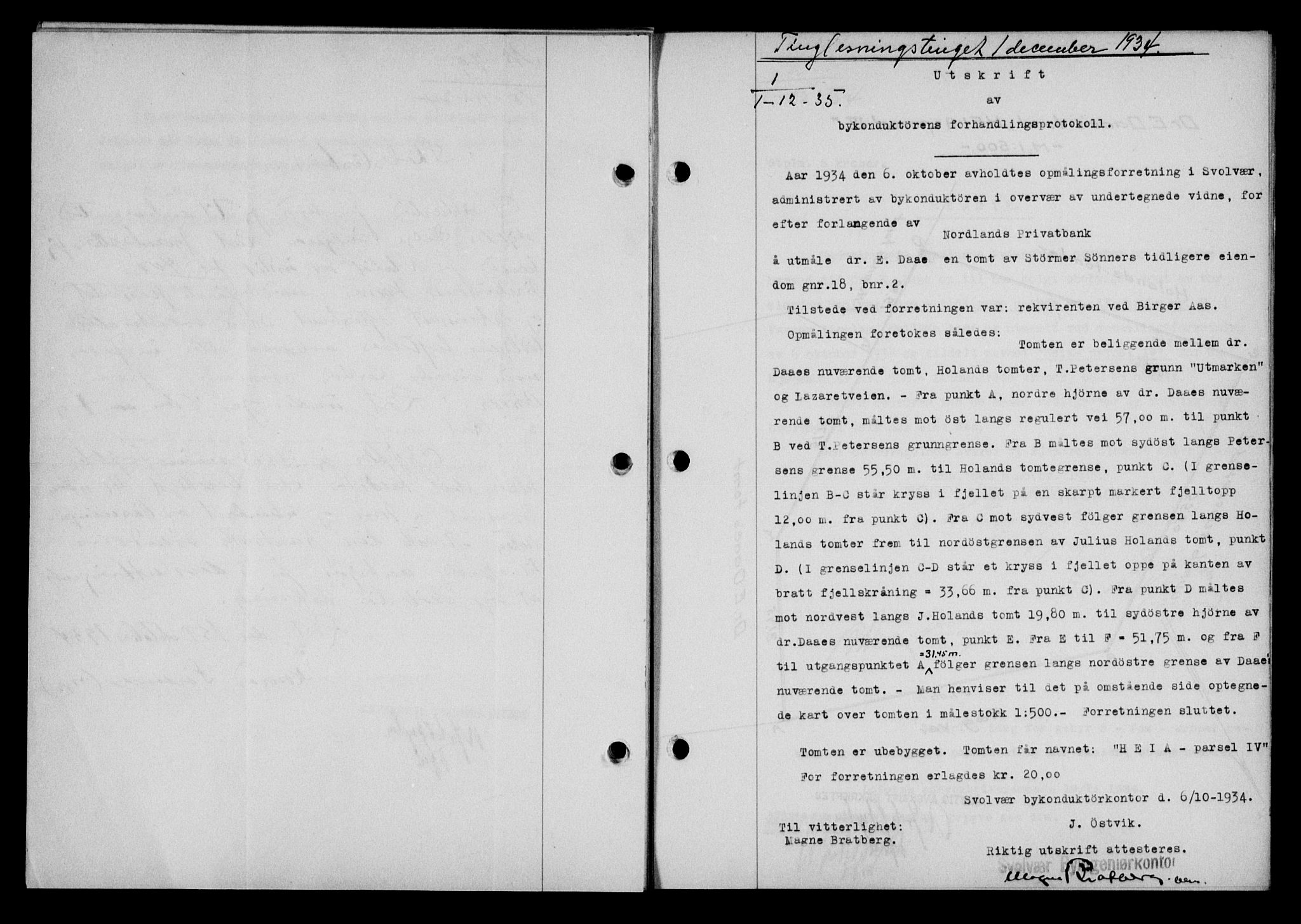 Lofoten sorenskriveri, SAT/A-0017/1/2/2C/L0030b: Mortgage book no. 30b, 1934-1934, Deed date: 01.12.1934