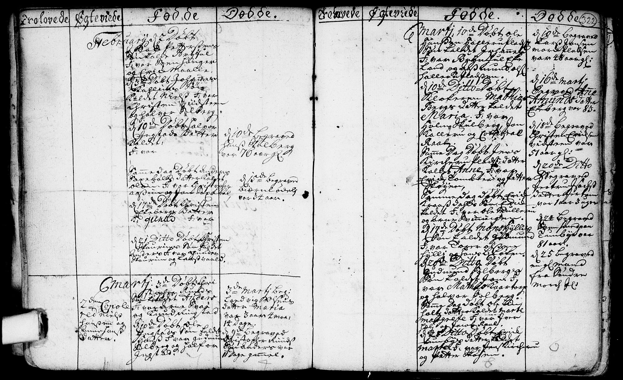 Spydeberg prestekontor Kirkebøker, AV/SAO-A-10924/F/Fa/L0001: Parish register (official) no. I 1, 1696-1738, p. 322