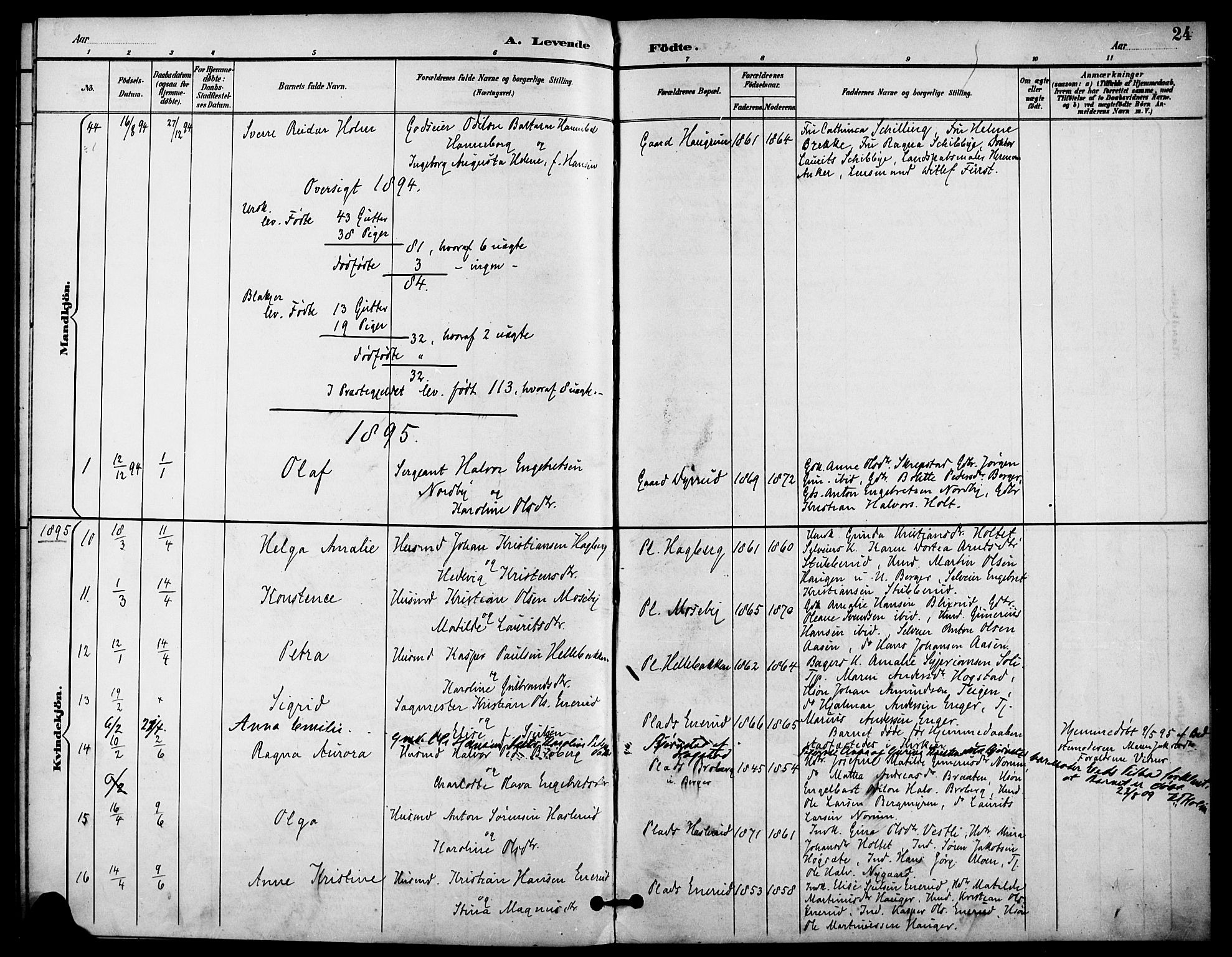 Aurskog prestekontor Kirkebøker, AV/SAO-A-10304a/F/Fa/L0009: Parish register (official) no. I 9, 1891-1898, p. 24