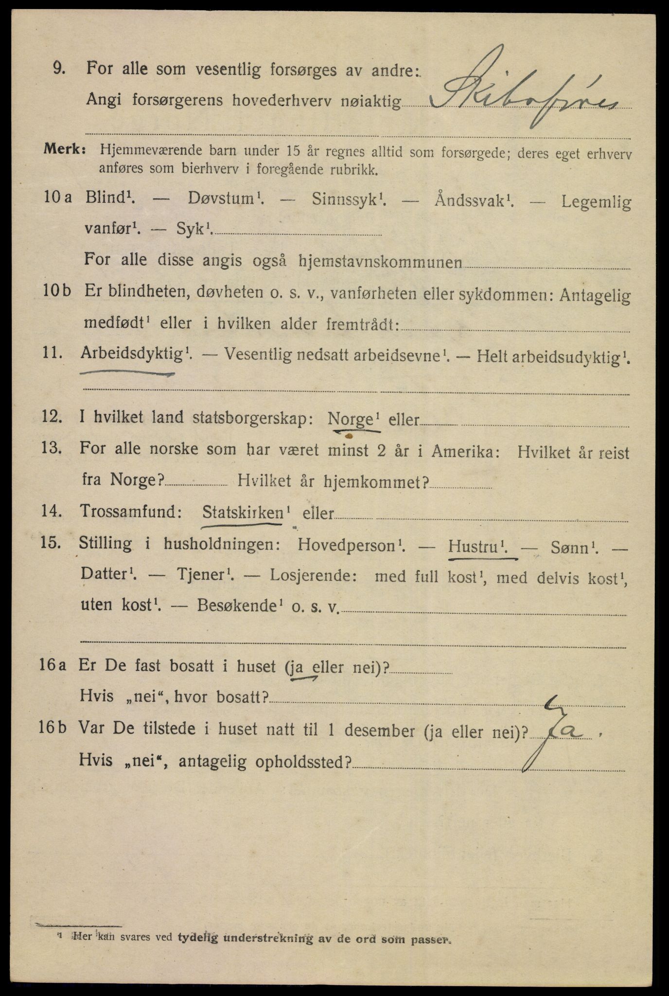 SAKO, 1920 census for Kragerø, 1920, p. 6656