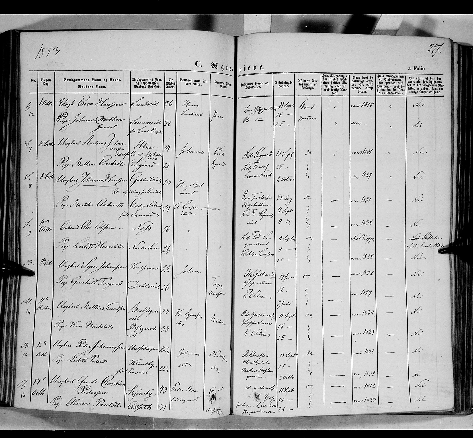 Biri prestekontor, SAH/PREST-096/H/Ha/Haa/L0005: Parish register (official) no. 5, 1843-1854, p. 227