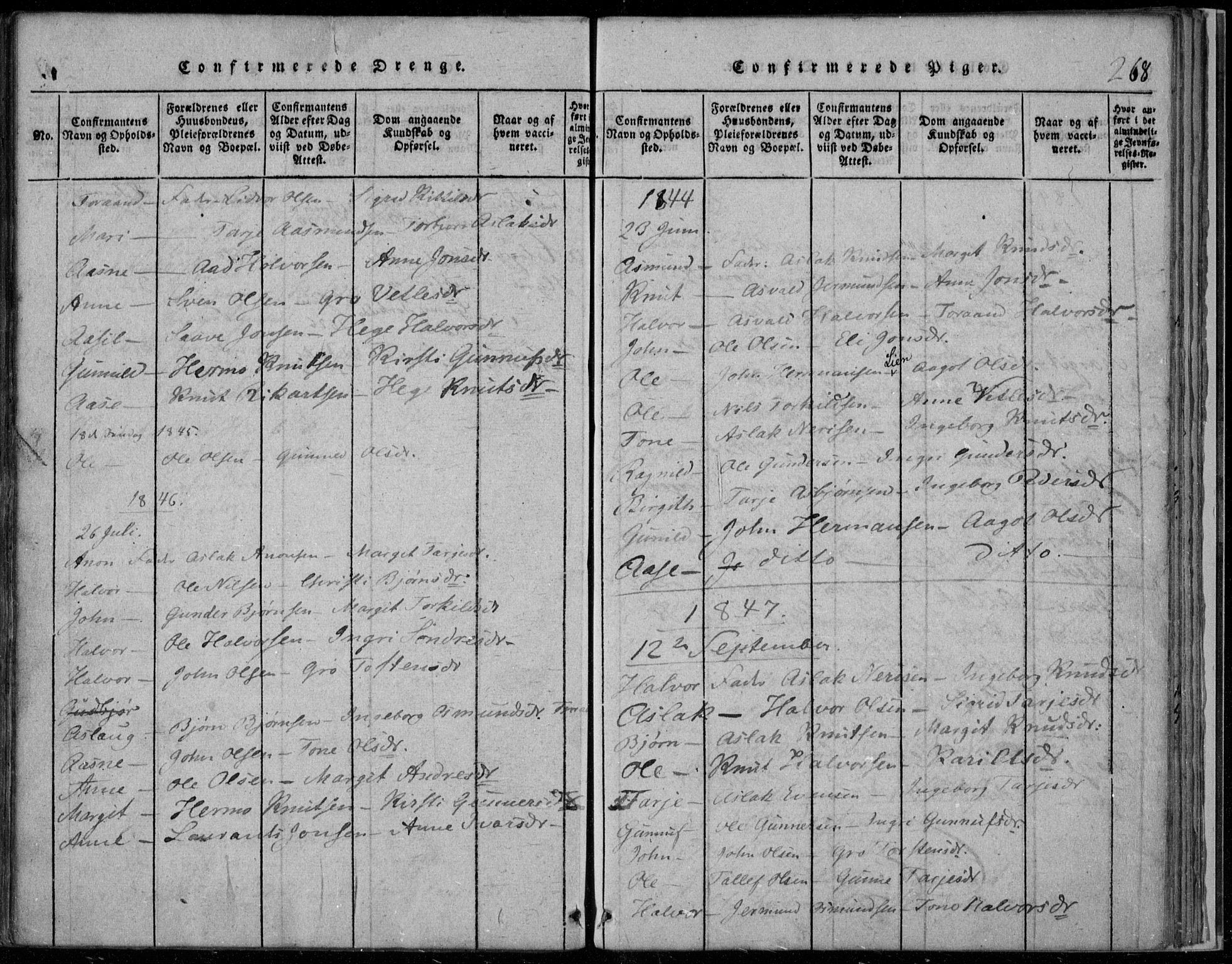 Rauland kirkebøker, SAKO/A-292/F/Fa/L0001: Parish register (official) no. 1, 1814-1859, p. 268