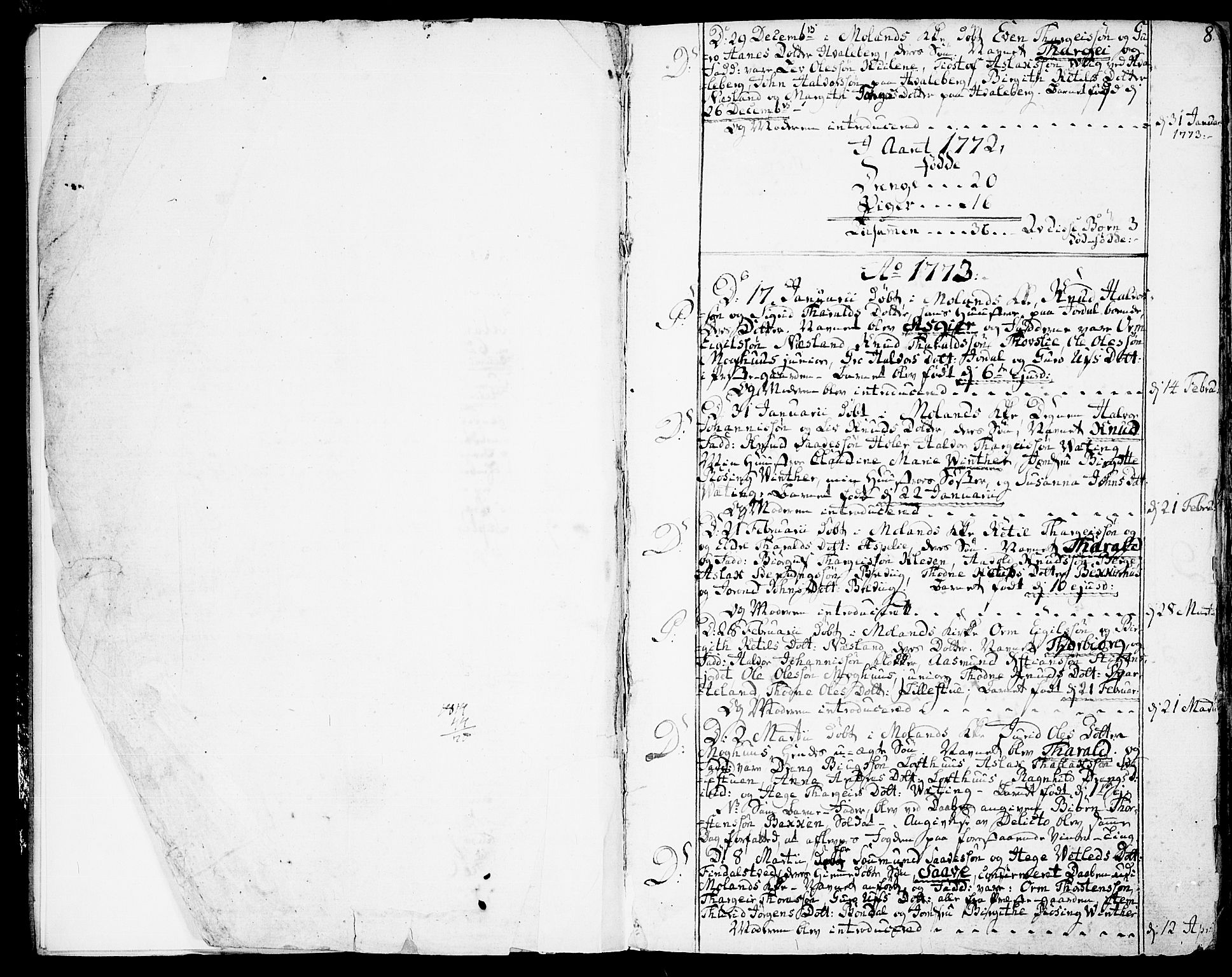 Fyresdal kirkebøker, SAKO/A-263/F/Fa/L0002: Parish register (official) no. I 2, 1769-1814, p. 8