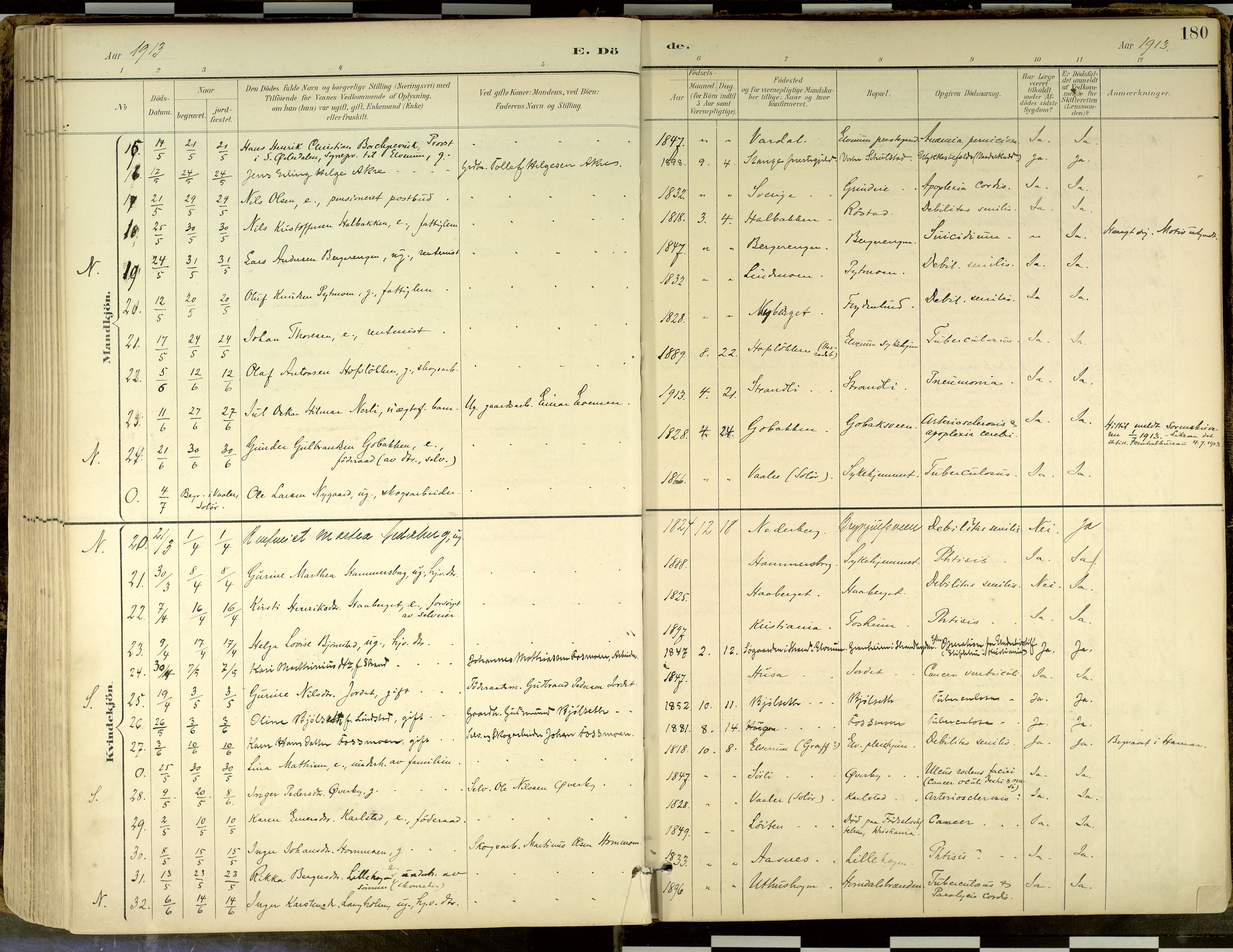 Elverum prestekontor, SAH/PREST-044/H/Ha/Haa/L0018: Parish register (official) no. 18, 1894-1914, p. 180