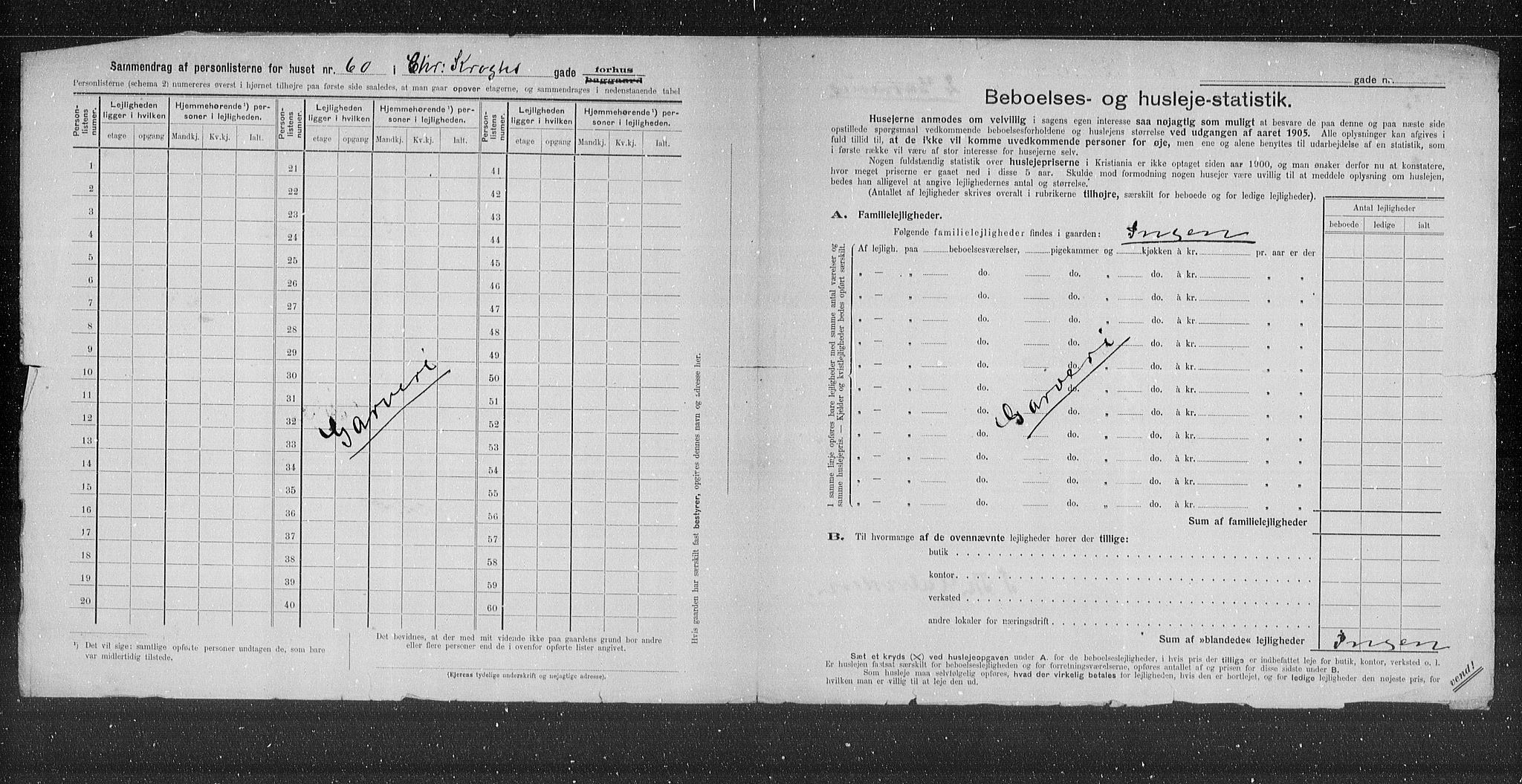 OBA, Municipal Census 1905 for Kristiania, 1905, p. 6508