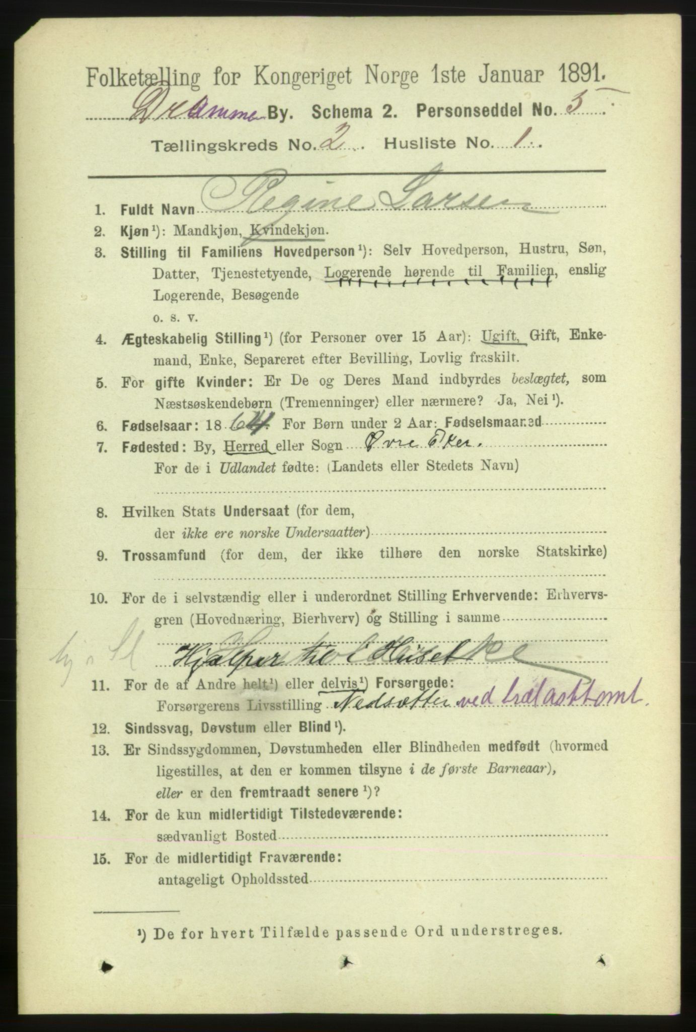 RA, 1891 census for 0602 Drammen, 1891, p. 4257