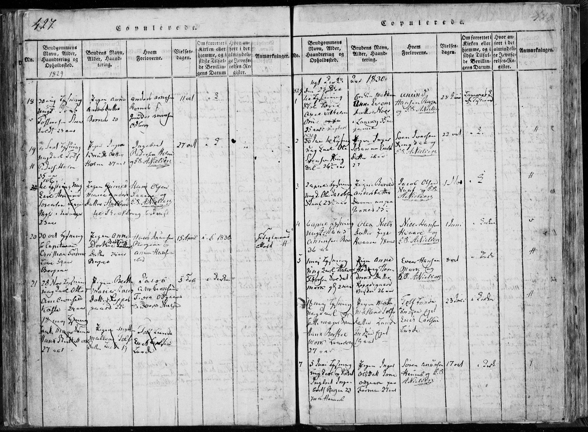 Hedrum kirkebøker, AV/SAKO-A-344/F/Fa/L0004: Parish register (official) no. I 4, 1817-1835, p. 427-428