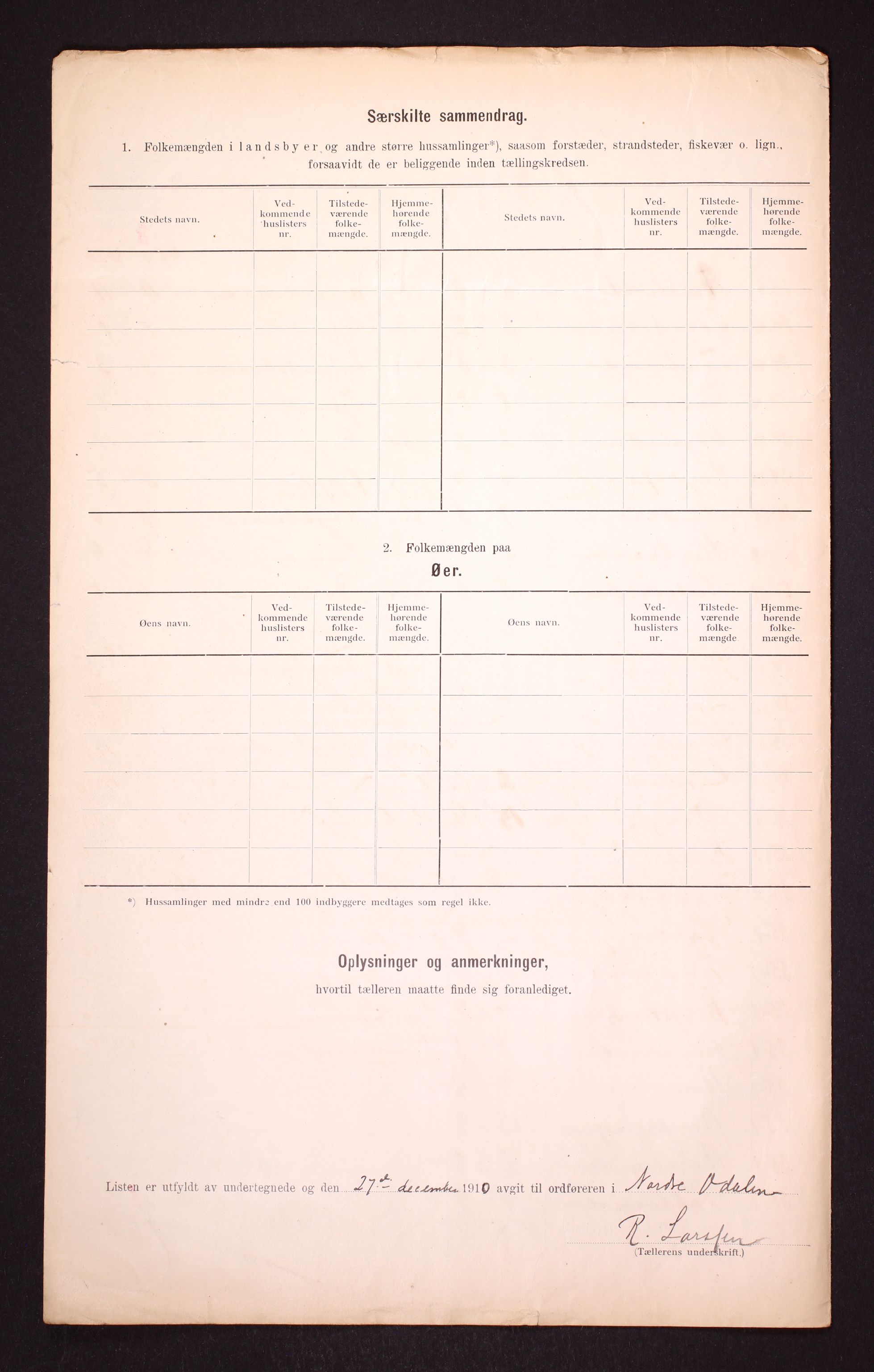 RA, 1910 census for Nord-Odal, 1910, p. 38