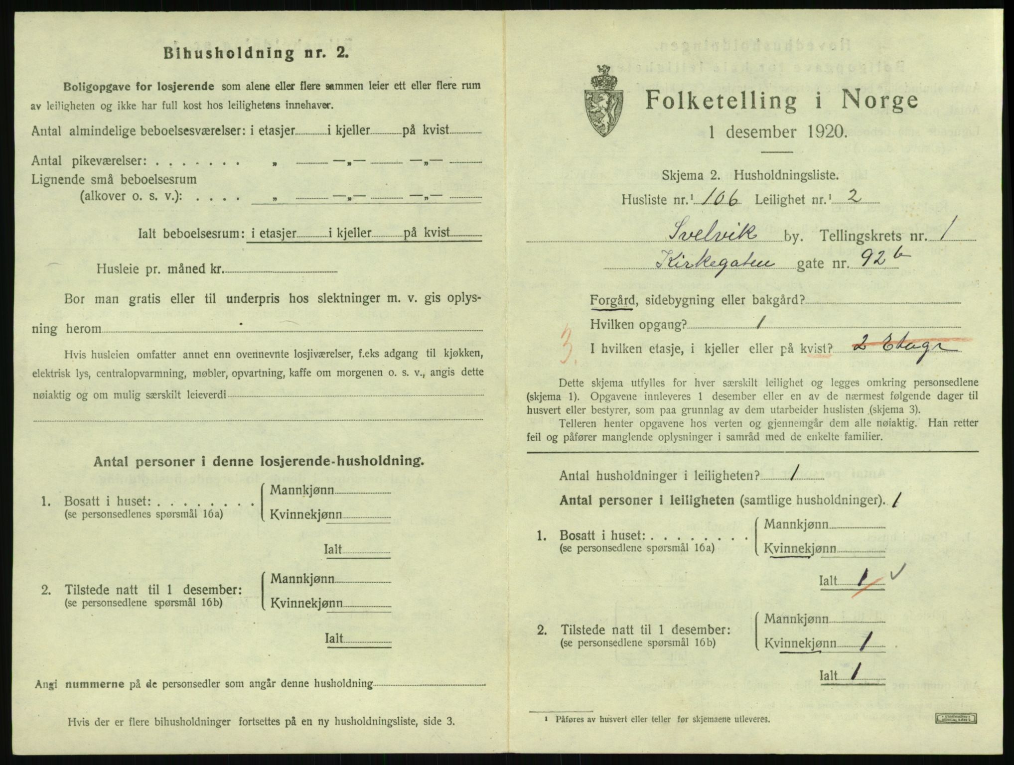 SAKO, 1920 census for Svelvik, 1920, p. 817