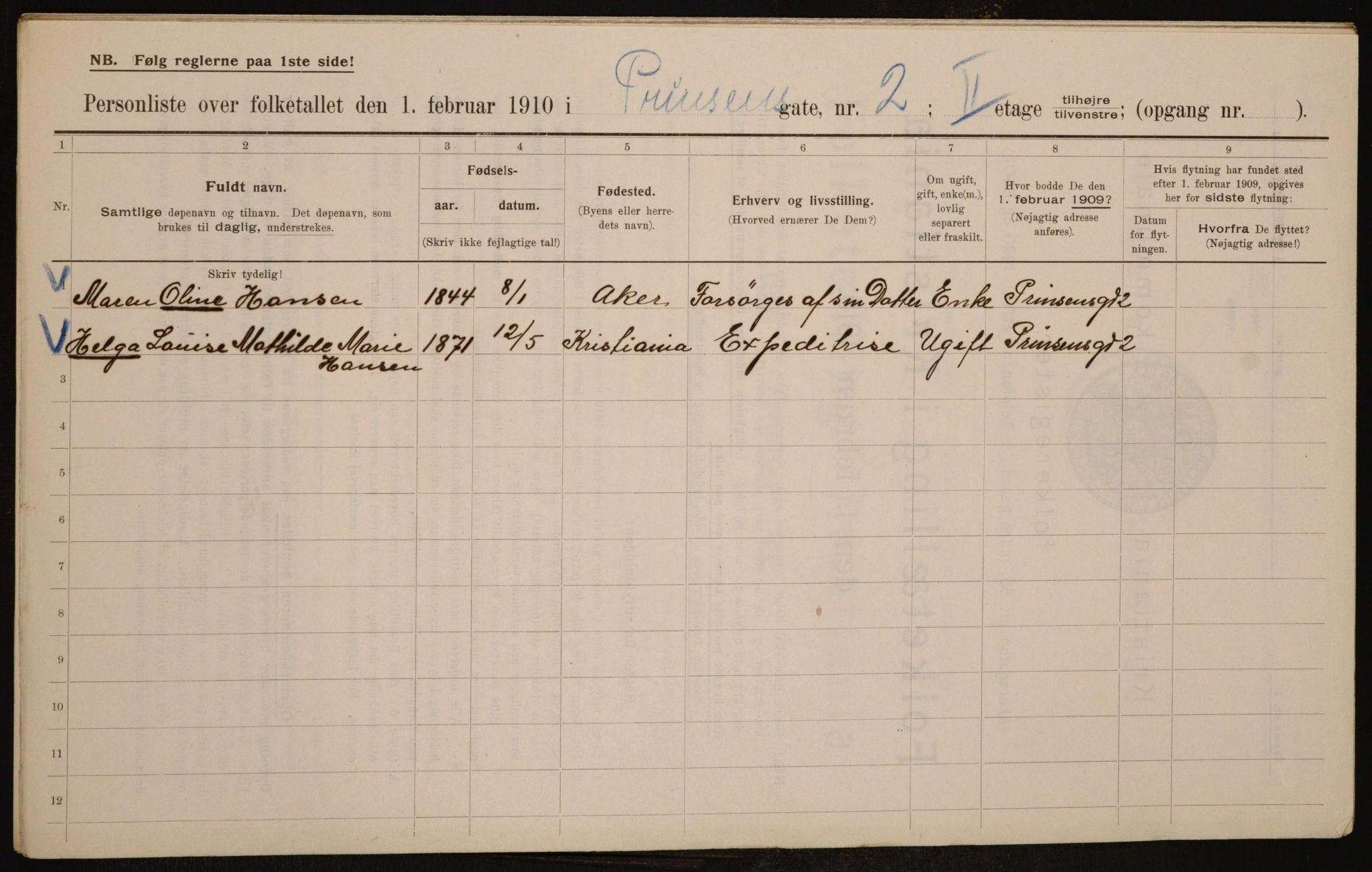 OBA, Municipal Census 1910 for Kristiania, 1910, p. 77660