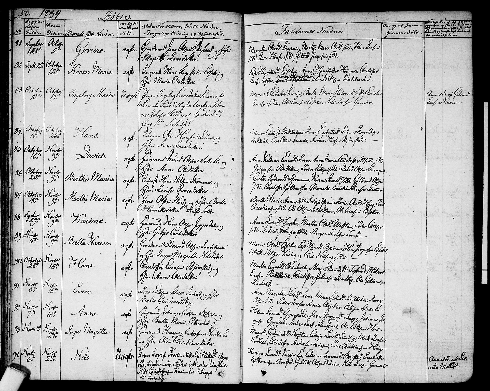 Hurdal prestekontor Kirkebøker, AV/SAO-A-10889/F/Fa/L0004: Parish register (official) no. I 4, 1828-1845, p. 50