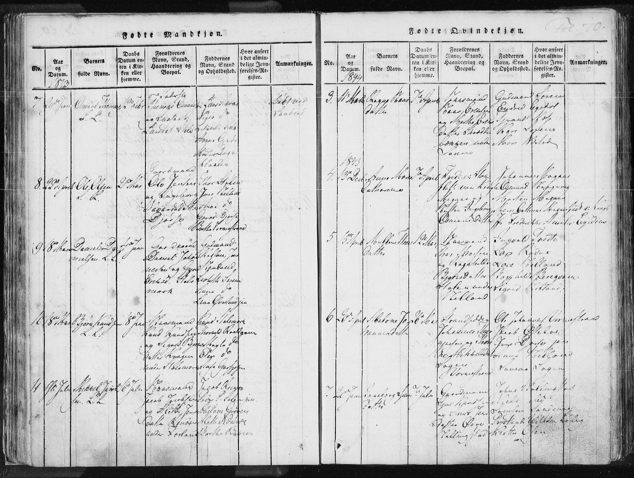 Vikedal sokneprestkontor, AV/SAST-A-101840/01/IV: Parish register (official) no. A 3, 1817-1850, p. 70