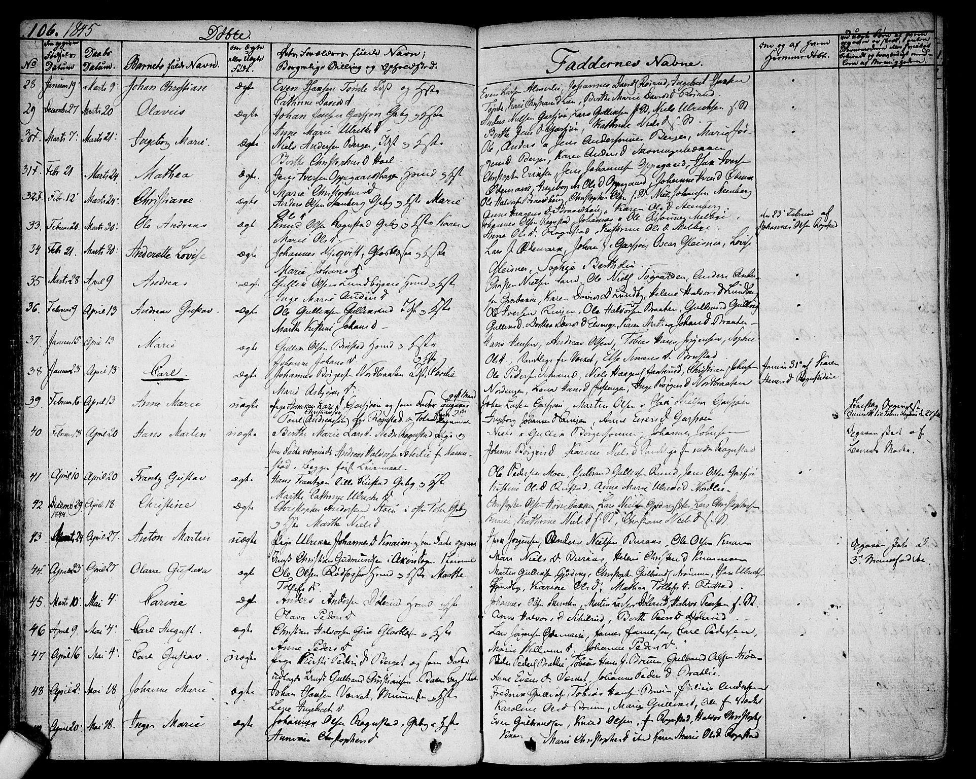 Hurdal prestekontor Kirkebøker, AV/SAO-A-10889/F/Fa/L0004: Parish register (official) no. I 4, 1828-1845, p. 106