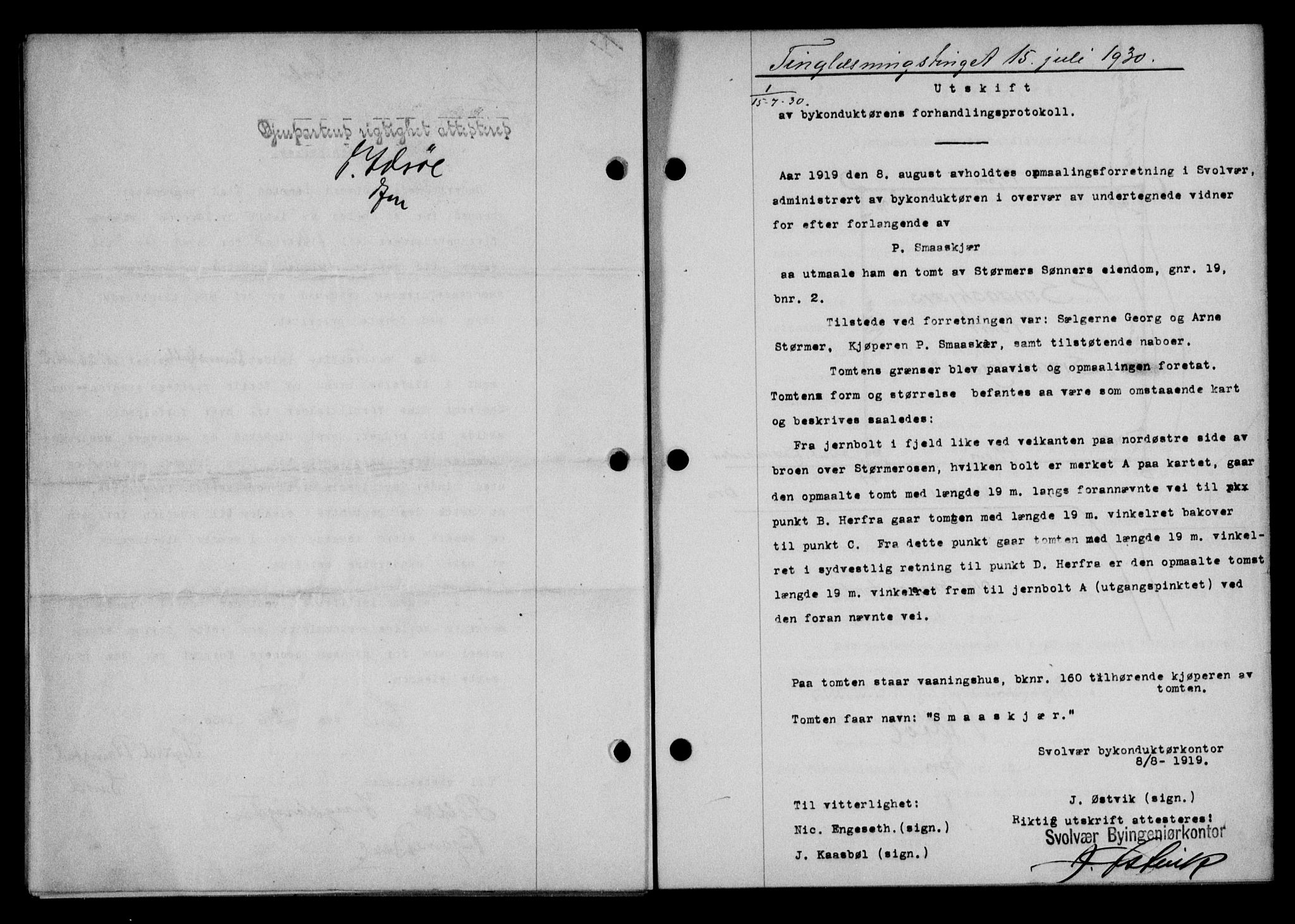 Lofoten sorenskriveri, SAT/A-0017/1/2/2C/L0022b: Mortgage book no. 22b, 1930-1930, Deed date: 15.07.1930