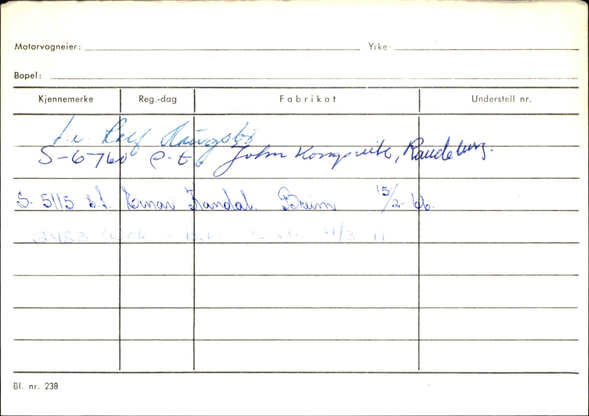 Statens vegvesen, Sogn og Fjordane vegkontor, AV/SAB-A-5301/4/F/L0144: Registerkort Vågsøy A-R, 1945-1975, p. 88