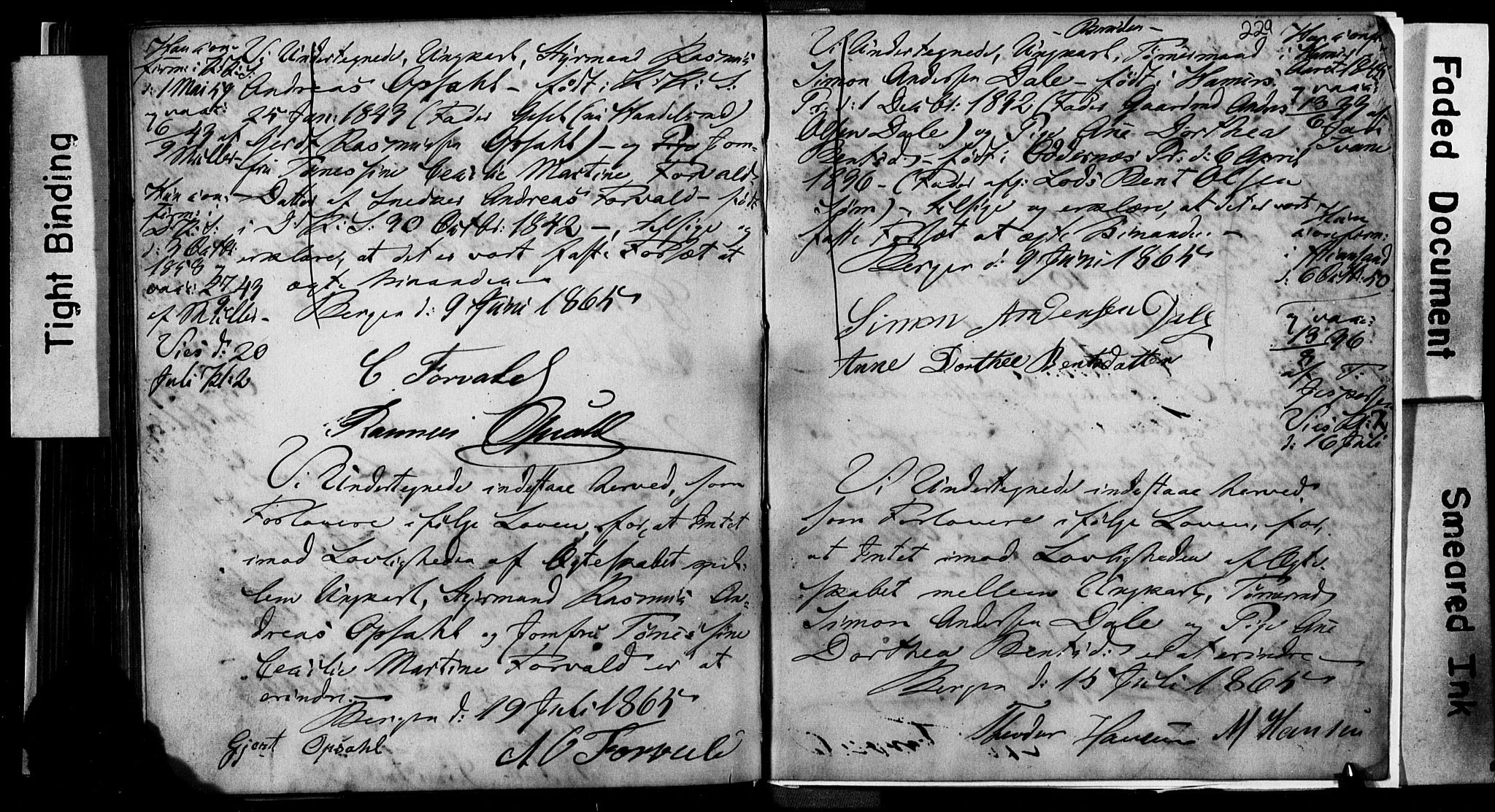 Korskirken sokneprestembete, AV/SAB-A-76101: Best man's statements no. II.5.2, 1859-1865, p. 229