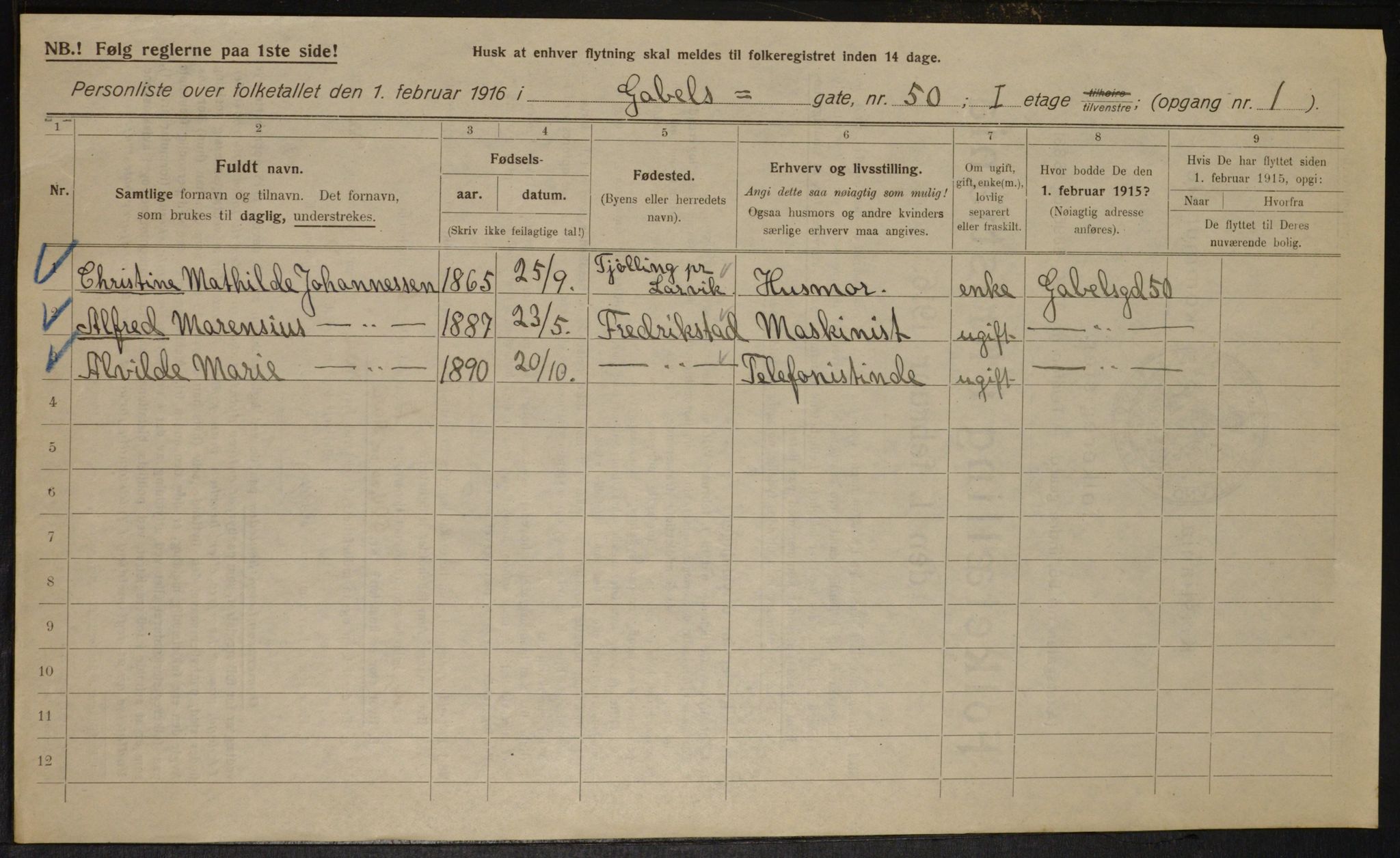 OBA, Municipal Census 1916 for Kristiania, 1916, p. 29319