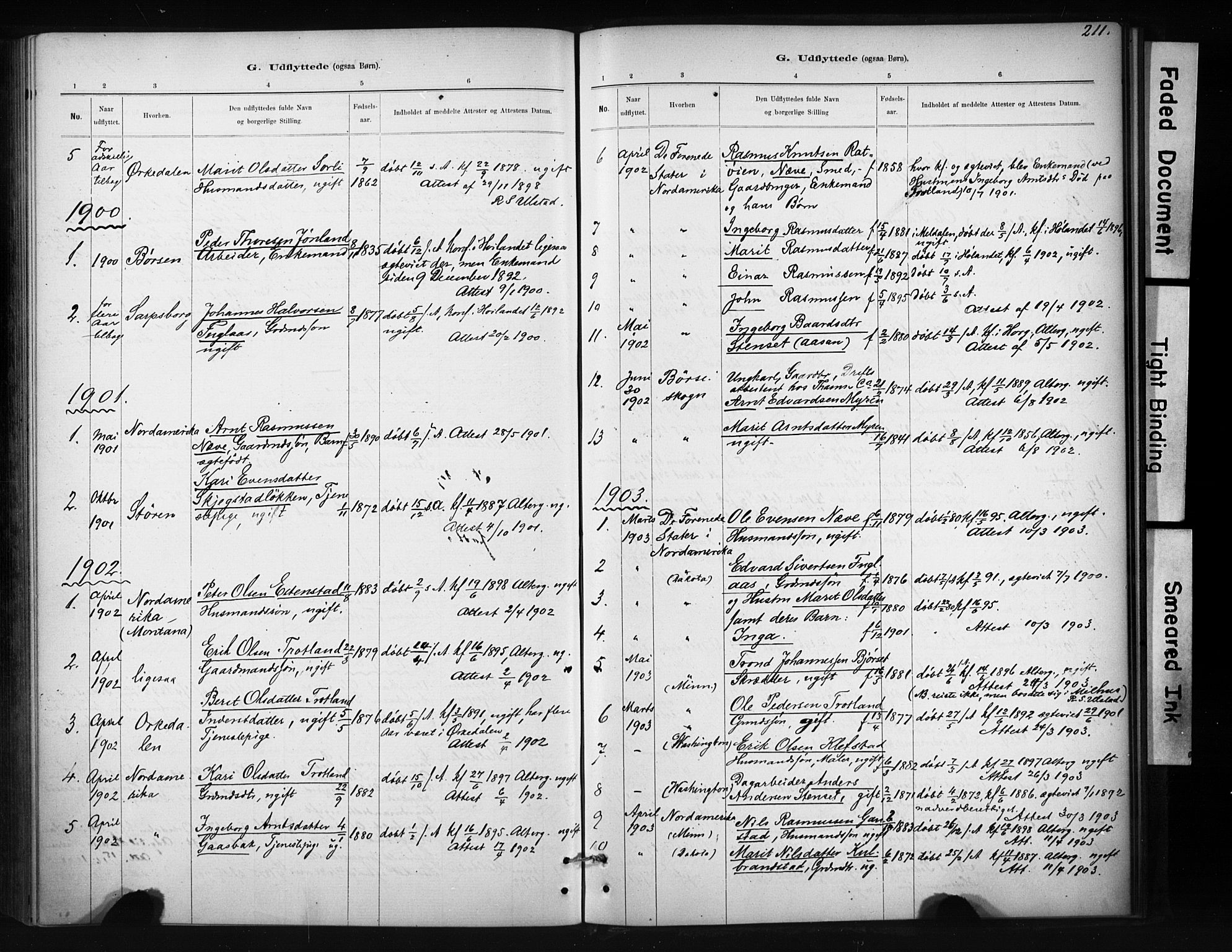 Ministerialprotokoller, klokkerbøker og fødselsregistre - Sør-Trøndelag, SAT/A-1456/694/L1127: Parish register (official) no. 694A01, 1887-1905, p. 211