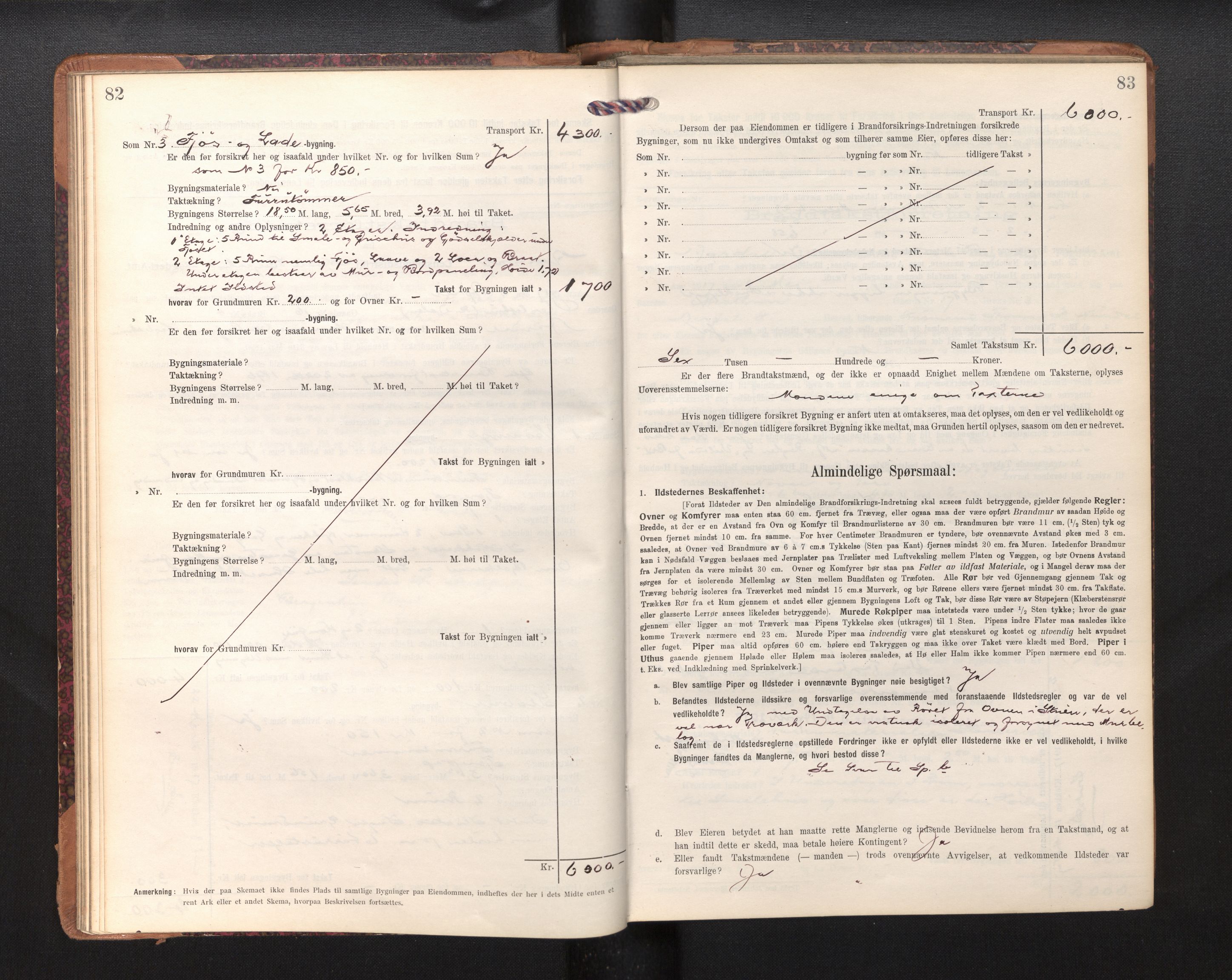 Lensmannen i Årdal, AV/SAB-A-30501/0012/L0009: Branntakstprotokoll, skjematakst, 1914-1926, p. 82-83