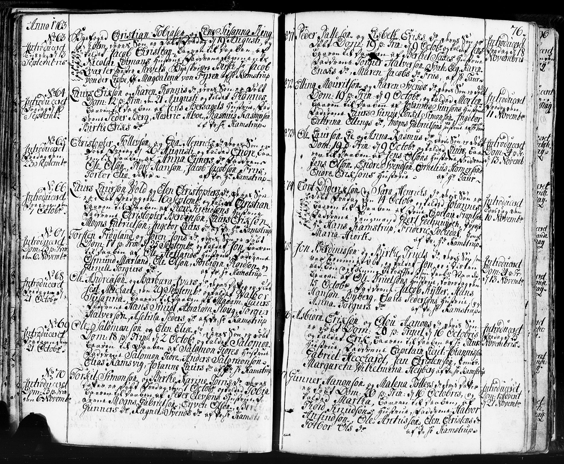 Domkirken sokneprestkontor, AV/SAST-A-101812/001/30/30BB/L0004: Parish register (copy) no. B 4, 1752-1790, p. 76