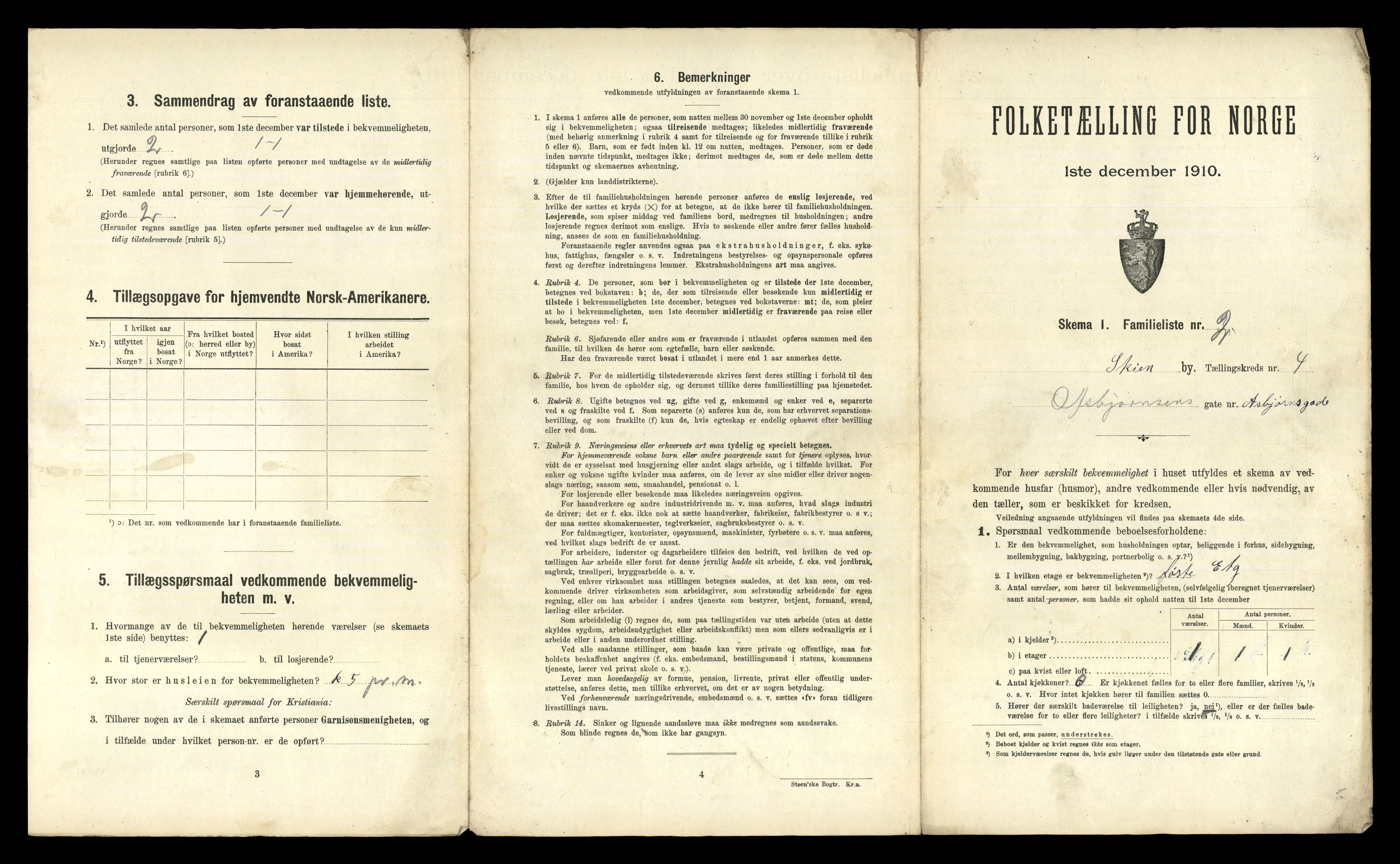 RA, 1910 census for Skien, 1910, p. 1626