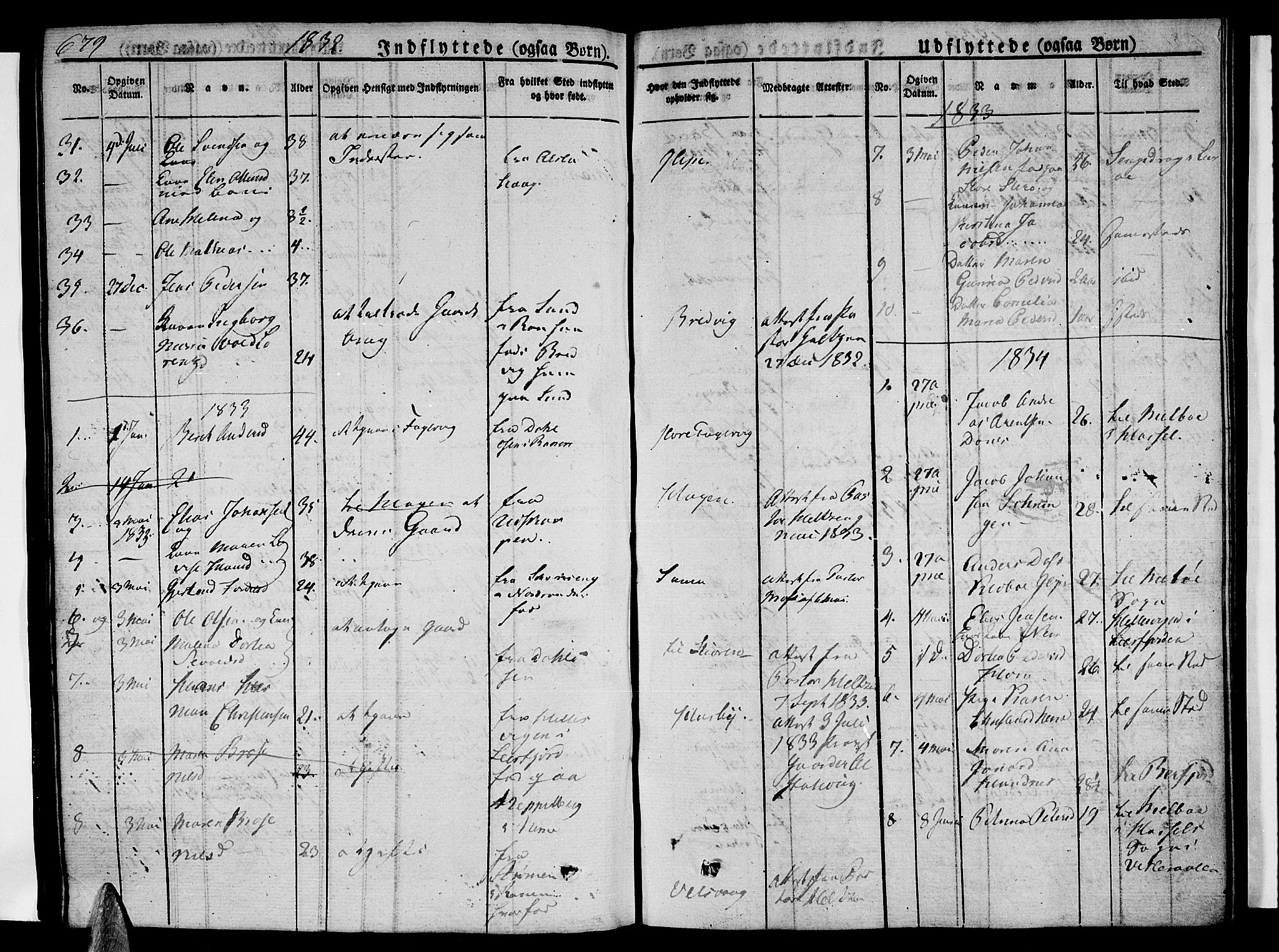 Ministerialprotokoller, klokkerbøker og fødselsregistre - Nordland, SAT/A-1459/838/L0548: Parish register (official) no. 838A06, 1829-1839, p. 679-680