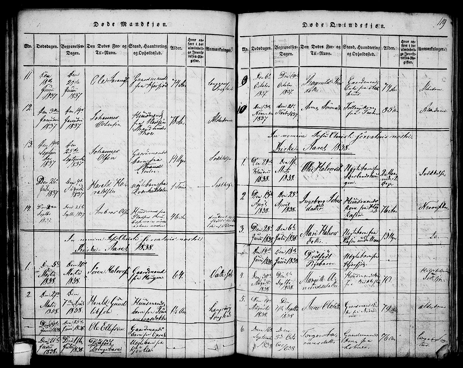 Hjartdal kirkebøker, SAKO/A-270/F/Fa/L0007: Parish register (official) no. I 7, 1815-1843, p. 119