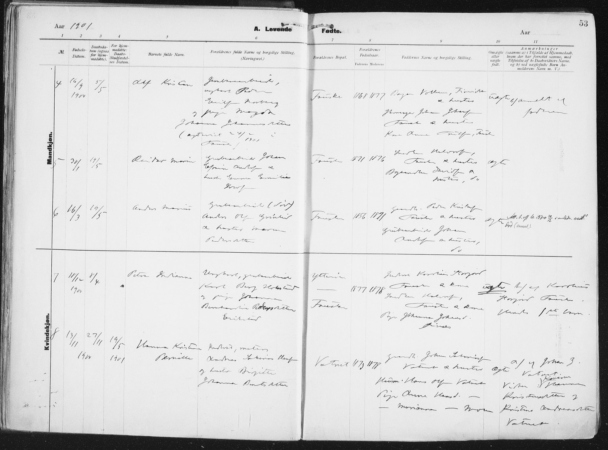 Ministerialprotokoller, klokkerbøker og fødselsregistre - Nordland, AV/SAT-A-1459/849/L0696: Parish register (official) no. 849A08, 1898-1910, p. 53