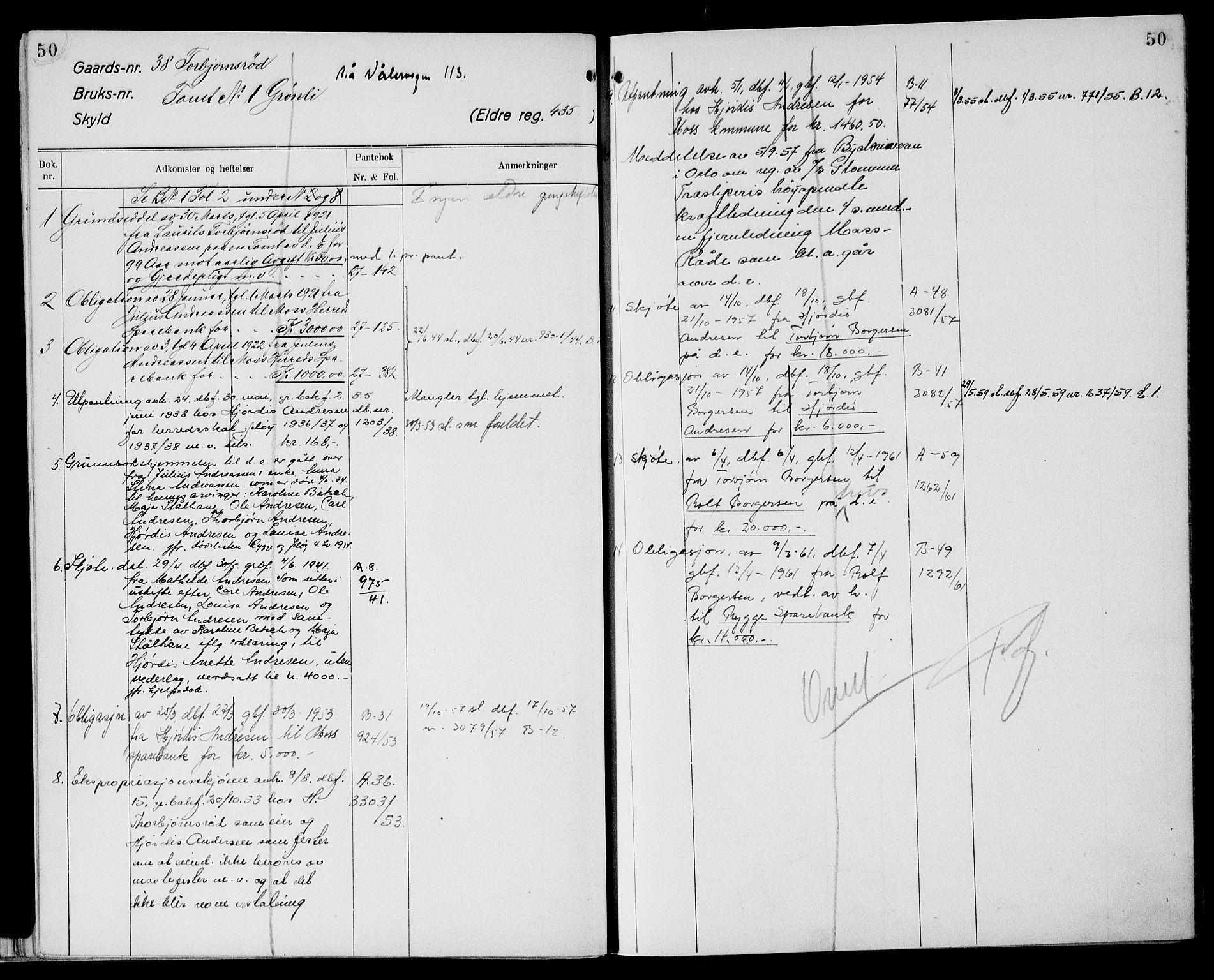 Moss sorenskriveri, SAO/A-10168: Mortgage register no. XI 6, 1834-1961, p. 50