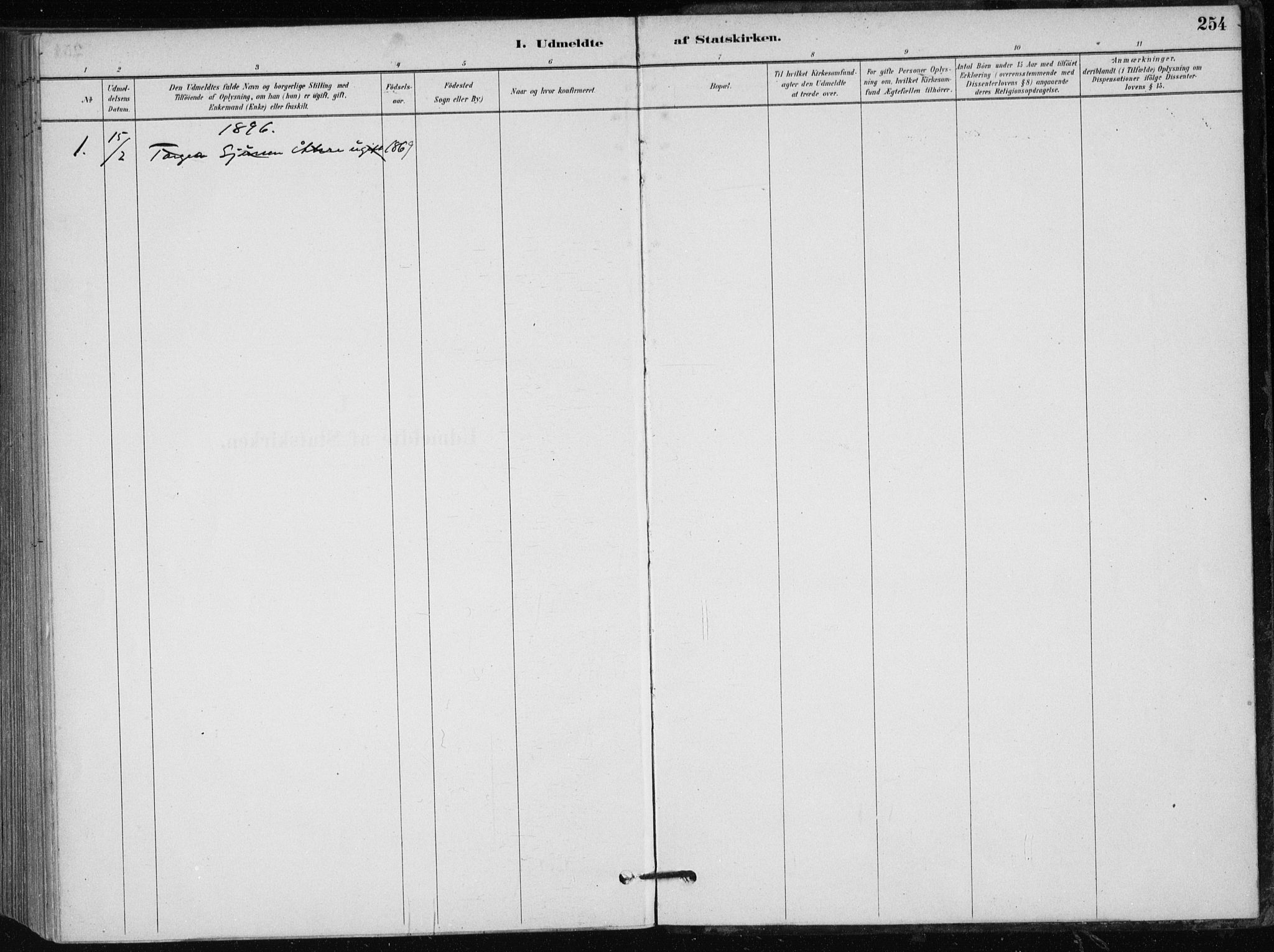 Skånevik sokneprestembete, SAB/A-77801/H/Haa: Parish register (official) no. C  1, 1879-1917, p. 254
