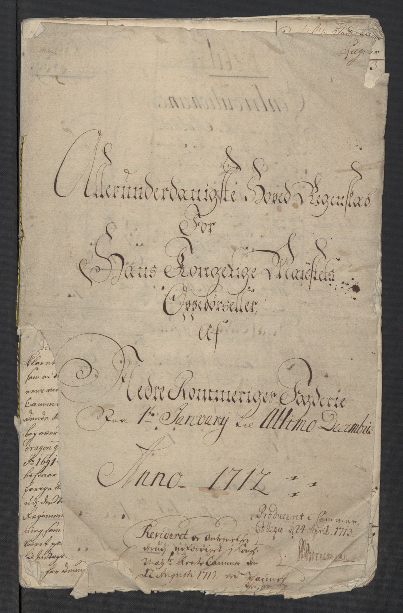Rentekammeret inntil 1814, Reviderte regnskaper, Fogderegnskap, RA/EA-4092/R11/L0594: Fogderegnskap Nedre Romerike, 1712, p. 3