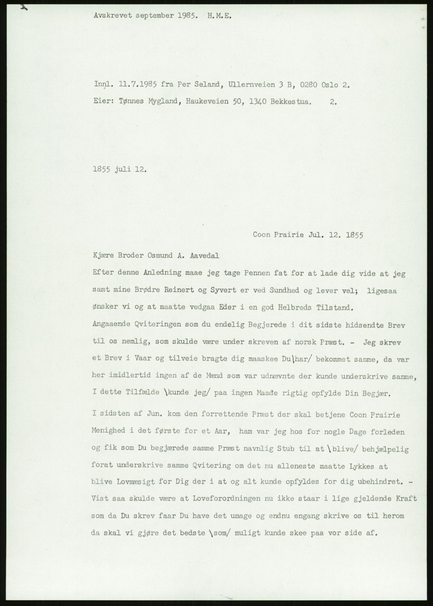 Samlinger til kildeutgivelse, Amerikabrevene, RA/EA-4057/F/L0028: Innlån fra Vest-Agder , 1838-1914, p. 389