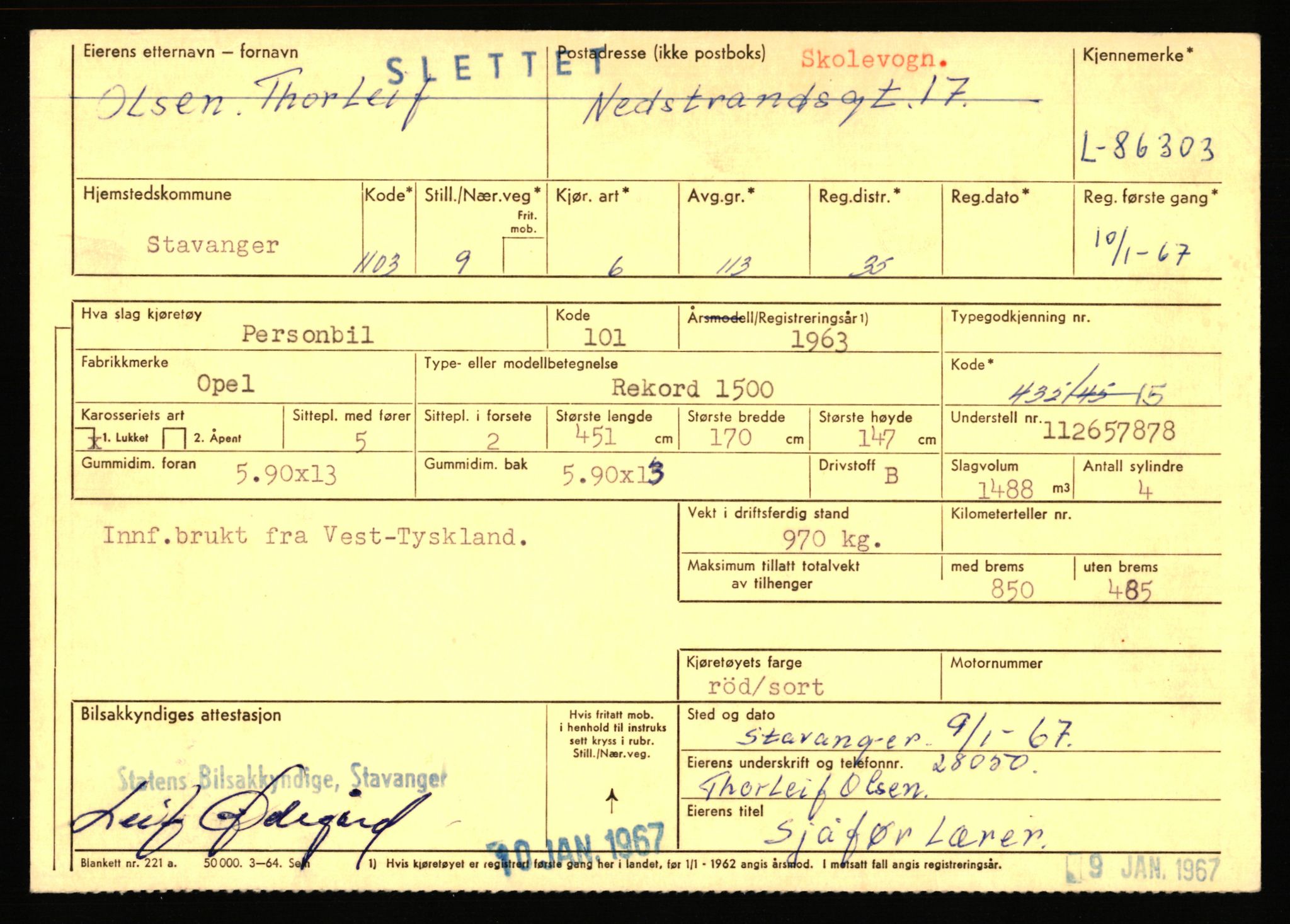 Stavanger trafikkstasjon, AV/SAST-A-101942/0/F/L0073: L-84100 - L-86499, 1930-1971, p. 2323