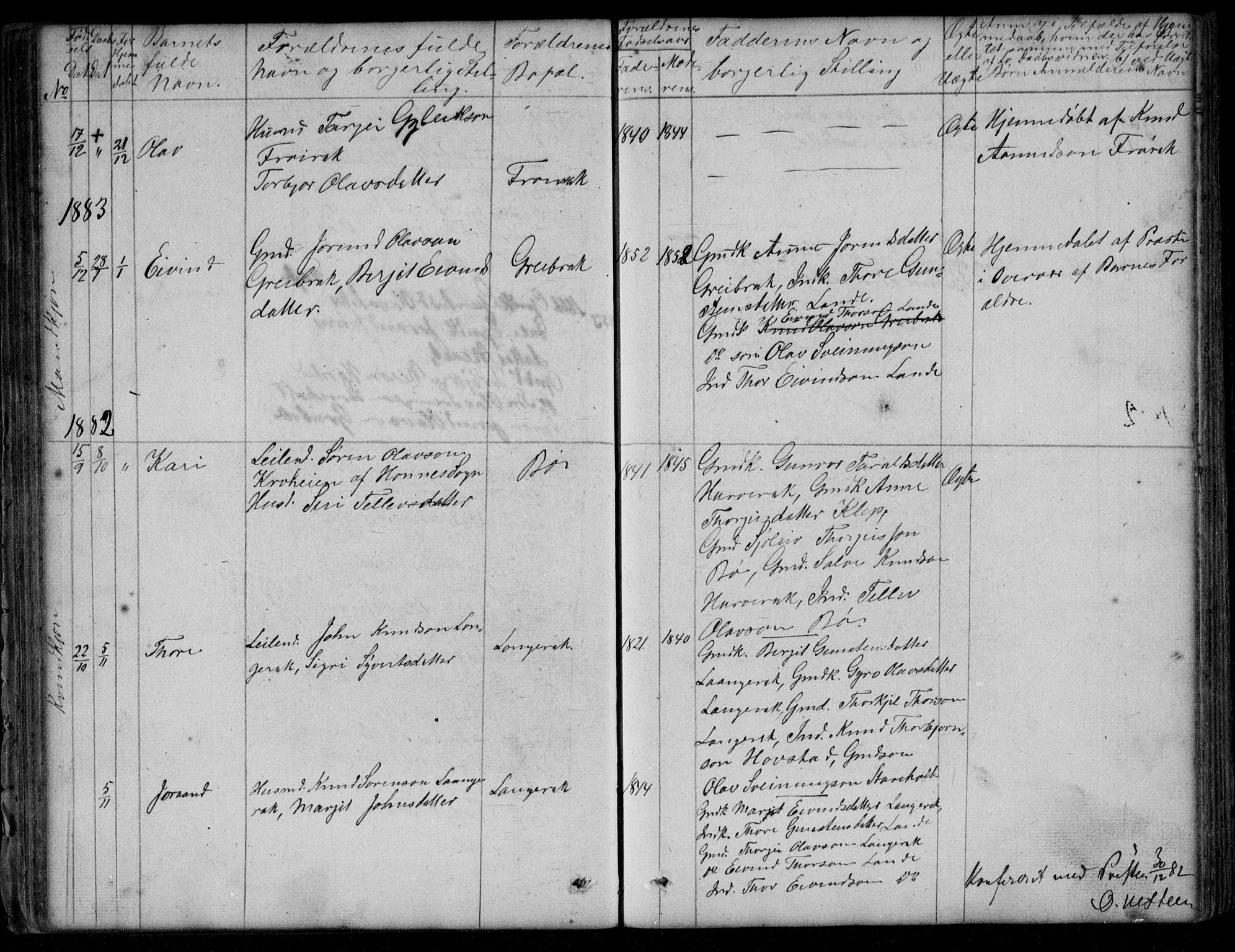 Bygland sokneprestkontor, SAK/1111-0006/F/Fb/Fbd/L0001: Parish register (copy) no. B 1, 1848-1895, p. 61