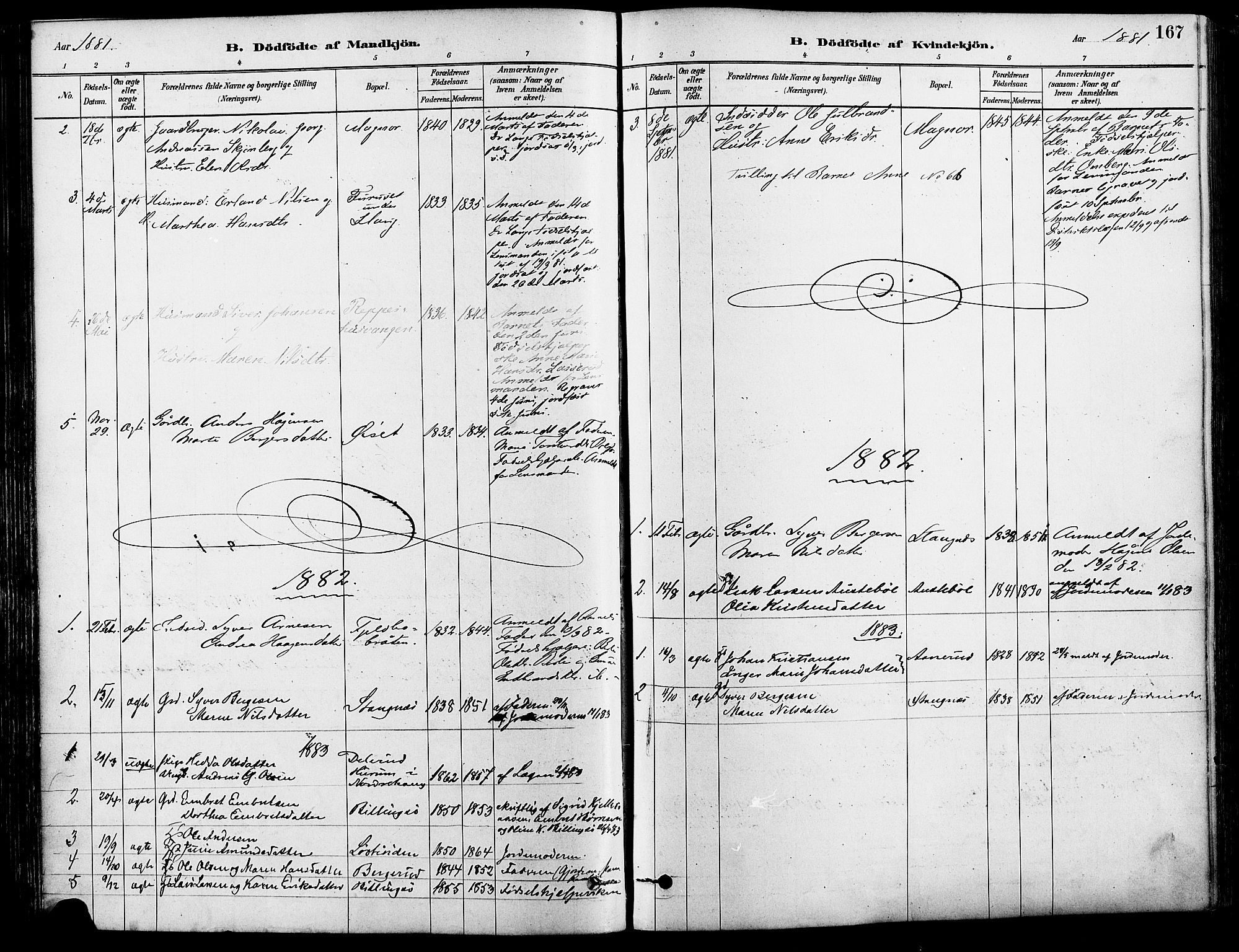 Eidskog prestekontor, AV/SAH-PREST-026/H/Ha/Haa/L0003: Parish register (official) no. 3, 1879-1892, p. 167