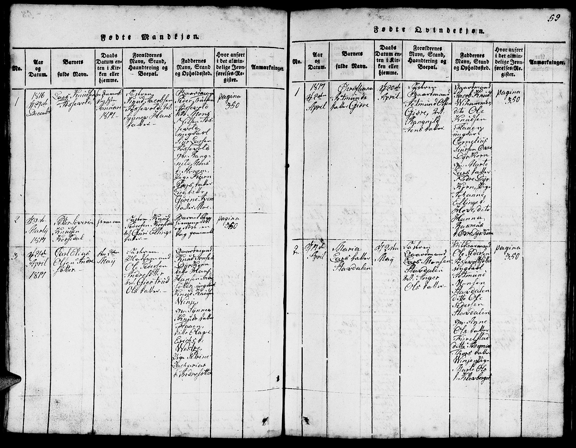 Ministerialprotokoller, klokkerbøker og fødselsregistre - Møre og Romsdal, AV/SAT-A-1454/520/L0289: Parish register (copy) no. 520C01, 1817-1837, p. 59