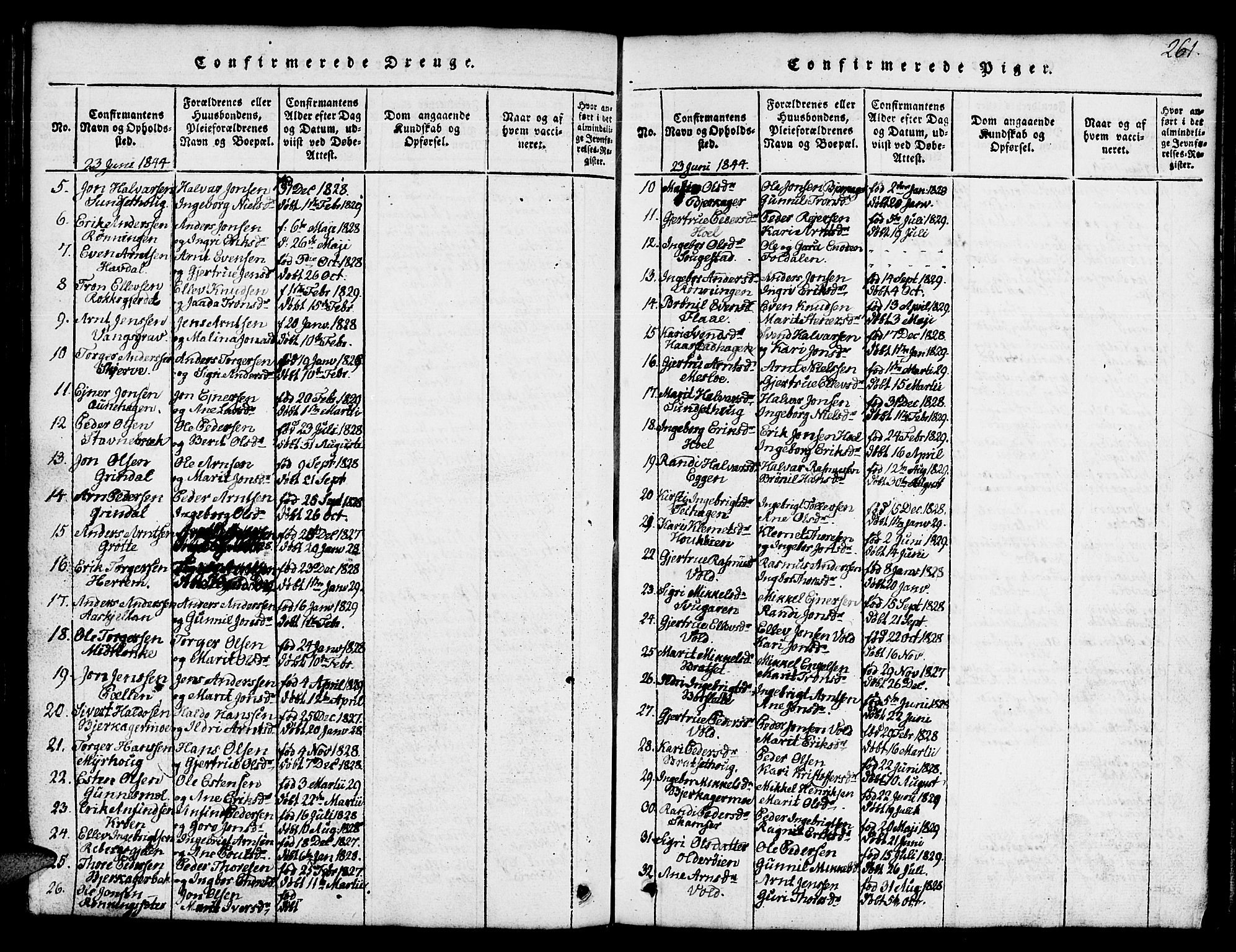 Ministerialprotokoller, klokkerbøker og fødselsregistre - Sør-Trøndelag, SAT/A-1456/674/L0874: Parish register (copy) no. 674C01, 1816-1860, p. 261